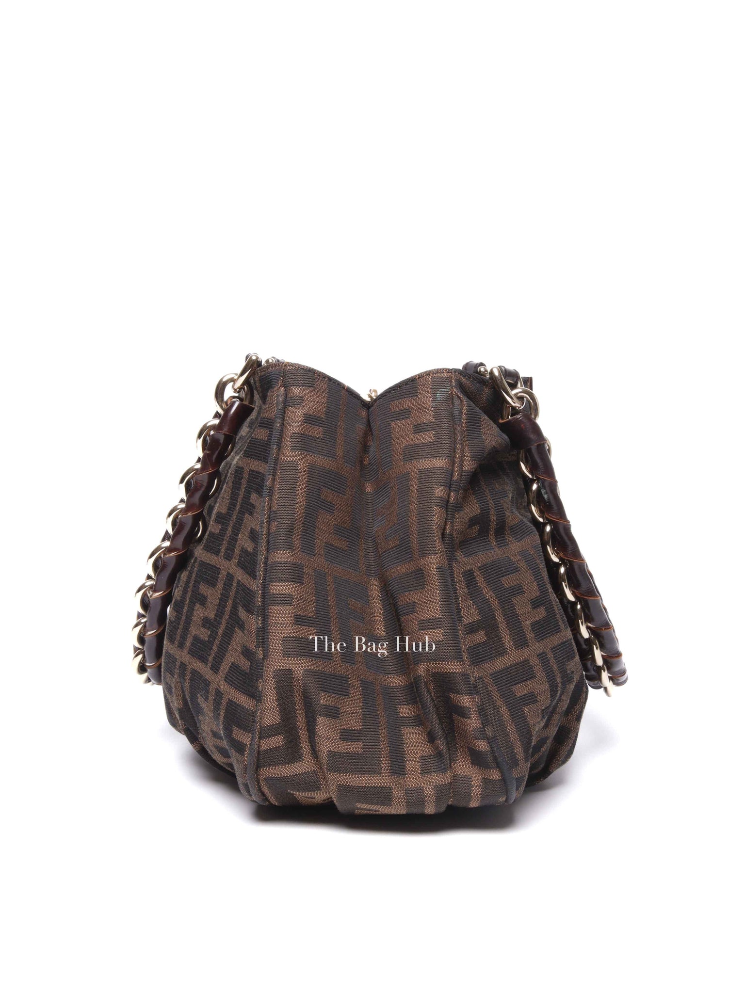 Fendi Brown Monogram Canvas FF Zucca Mia Chain Shoulder Bag
