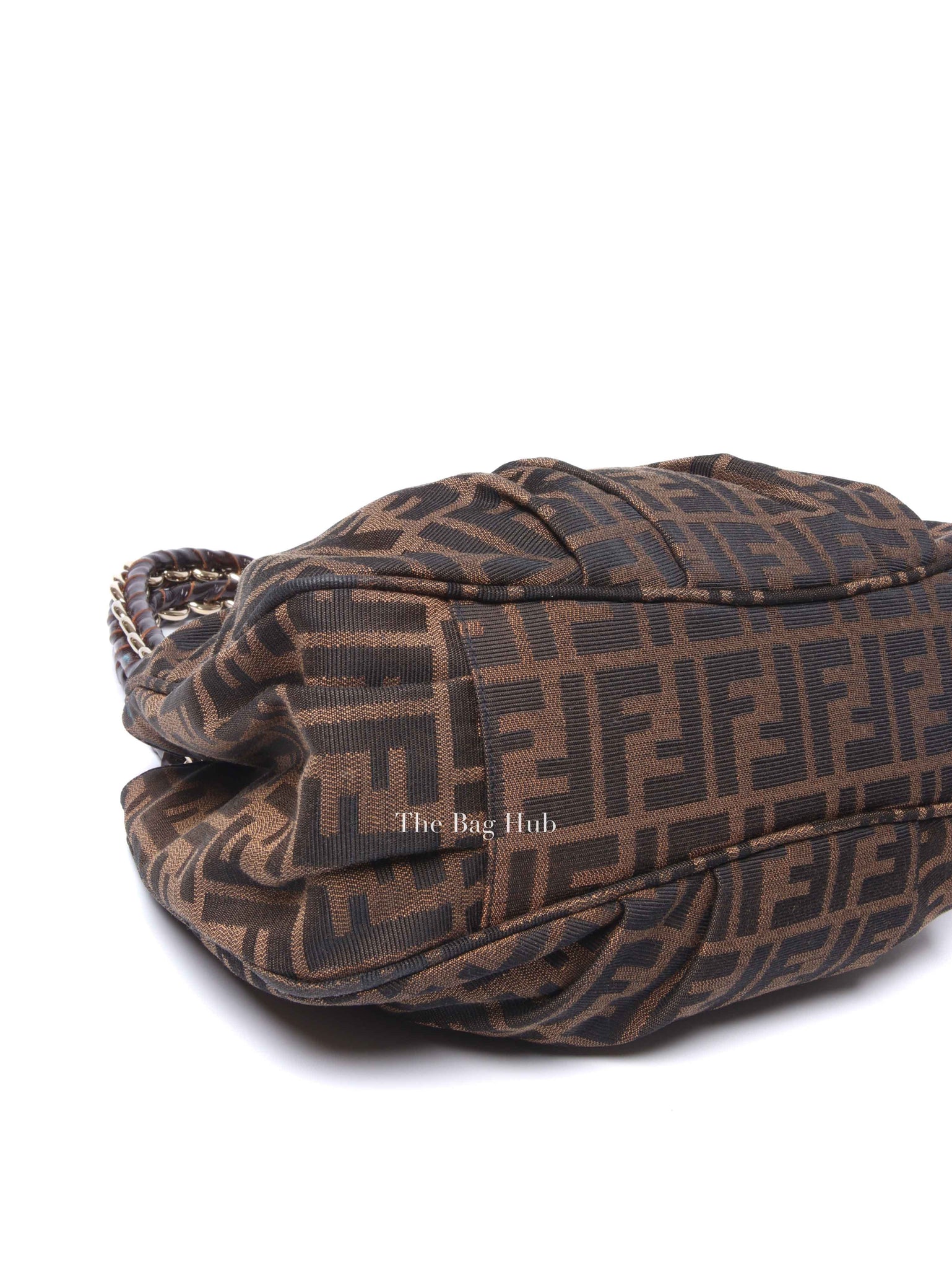 Fendi Brown Monogram Canvas FF Zucca Mia Chain Shoulder Bag