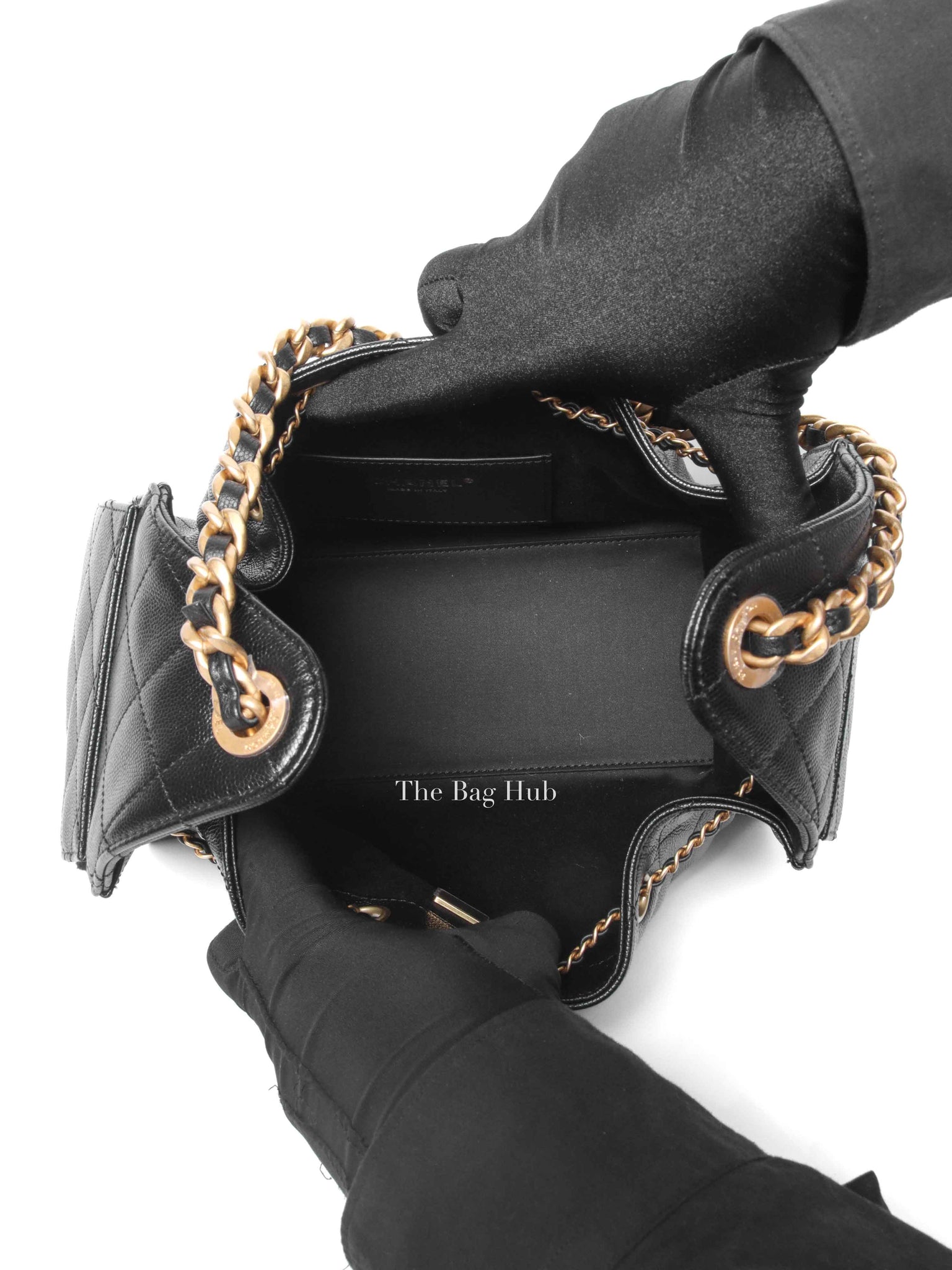 Chanel Black Quilted Caviar C25 Small Bag GHW