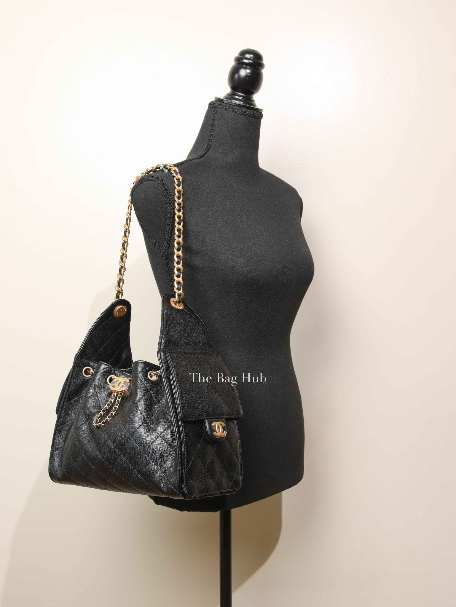 Chanel Black Quilted Caviar C25 Small Bag GHW