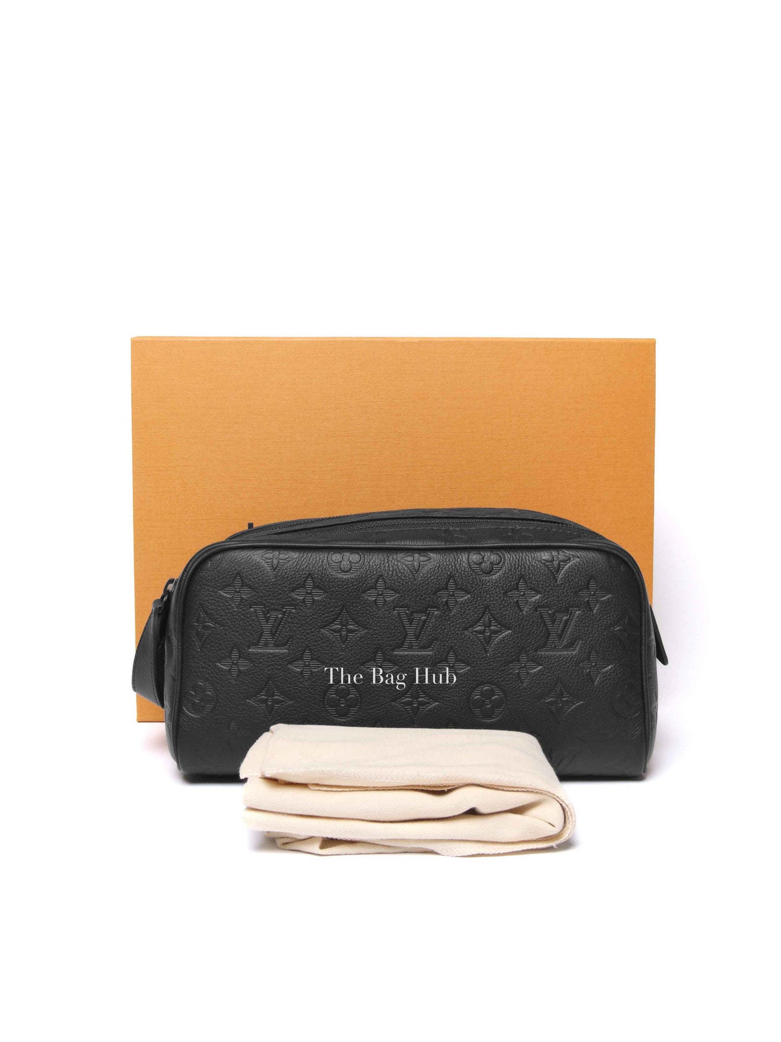 Louis Vuitton Ultra Black Monogram Shadow Leather Dopp Kitt Toiletry Bag