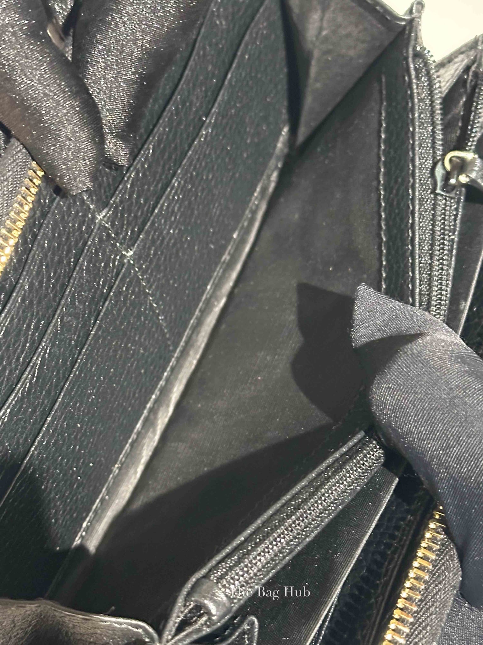 Gucci Black Pebbled Calfskin Soho Zip Around Long Wallet