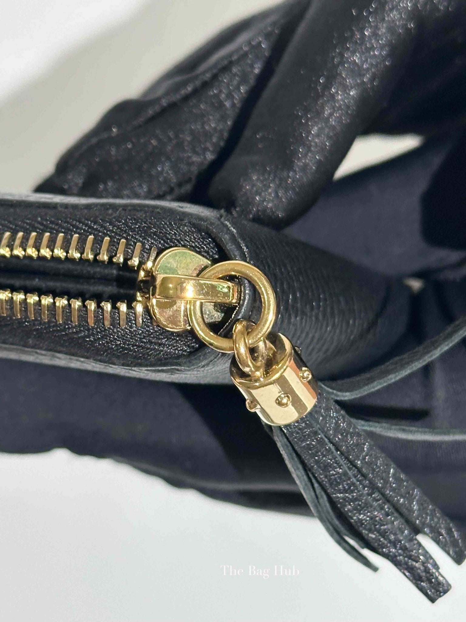 Gucci Black Pebbled Calfskin Soho Zip Around Long Wallet