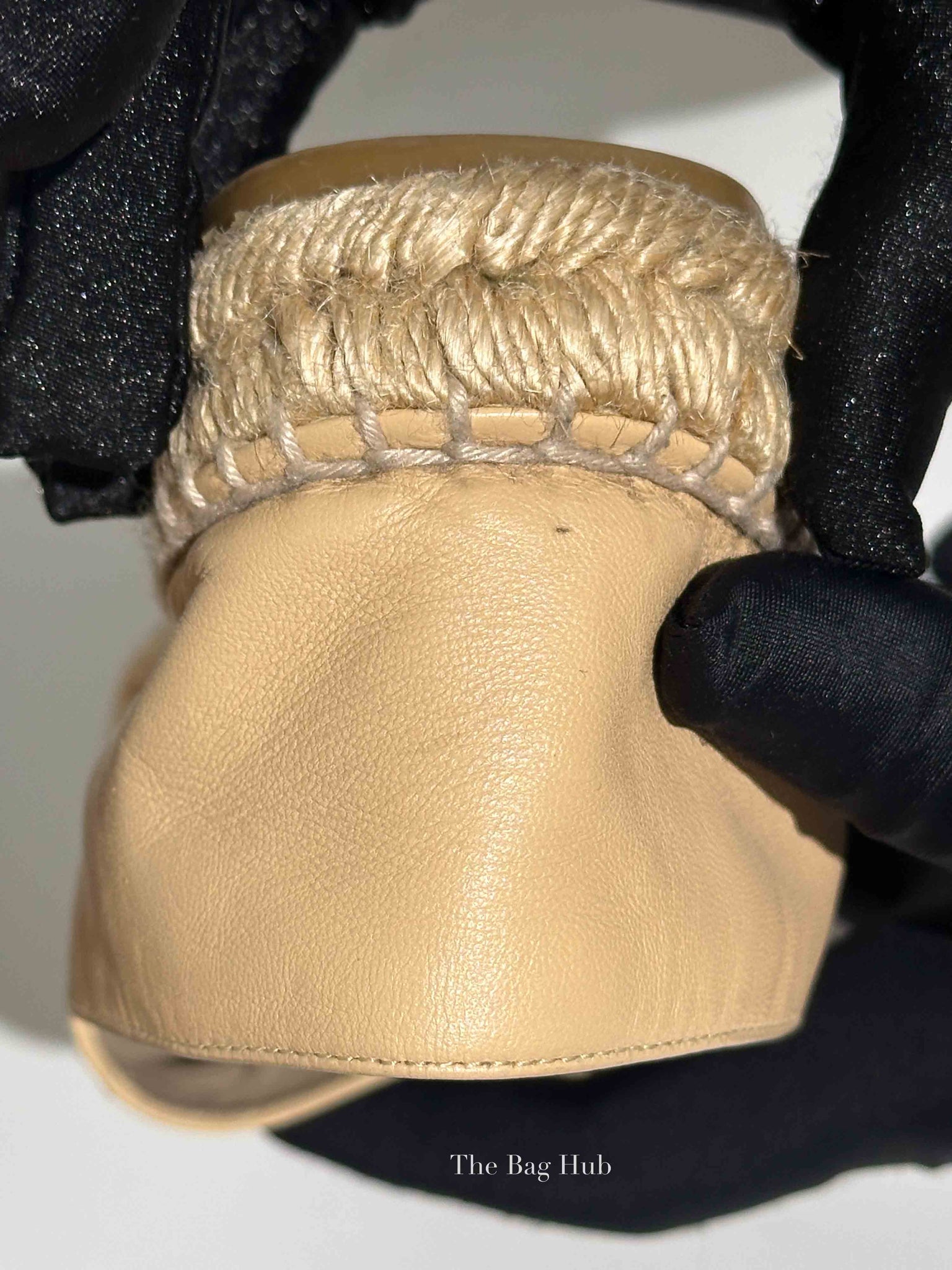 Chanel Beige/Black Lambskin Espadrilles Size 37