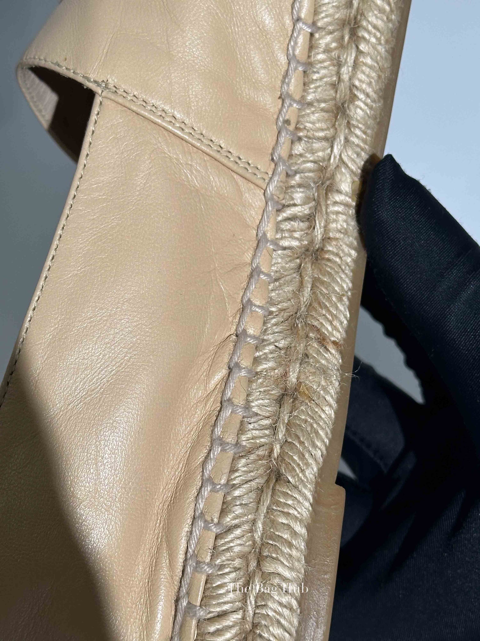 Chanel Beige/Black Lambskin Espadrilles Size 37