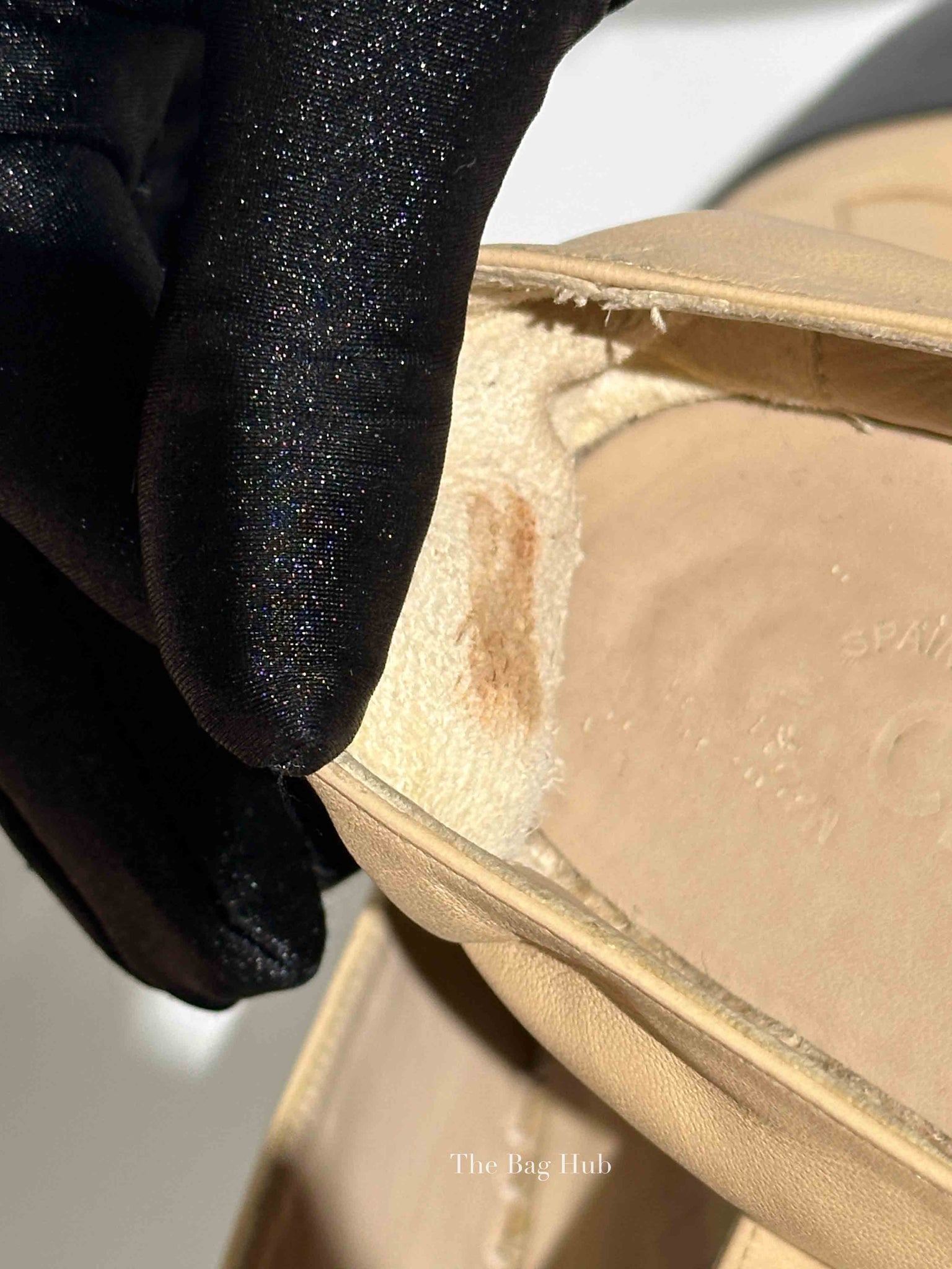 Chanel Beige/Black Lambskin Espadrilles Size 37