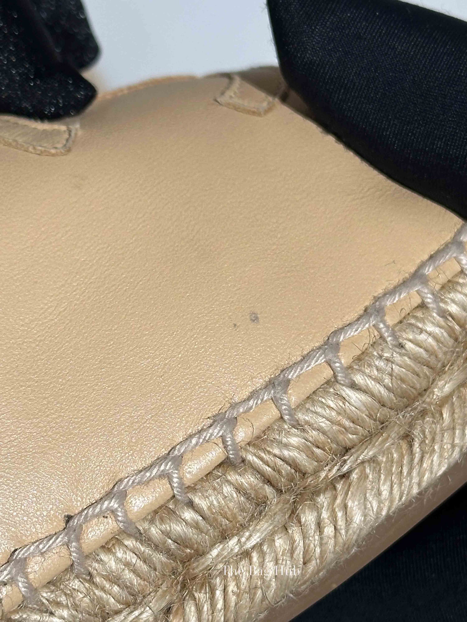 Chanel Beige/Black Lambskin Espadrilles Size 37