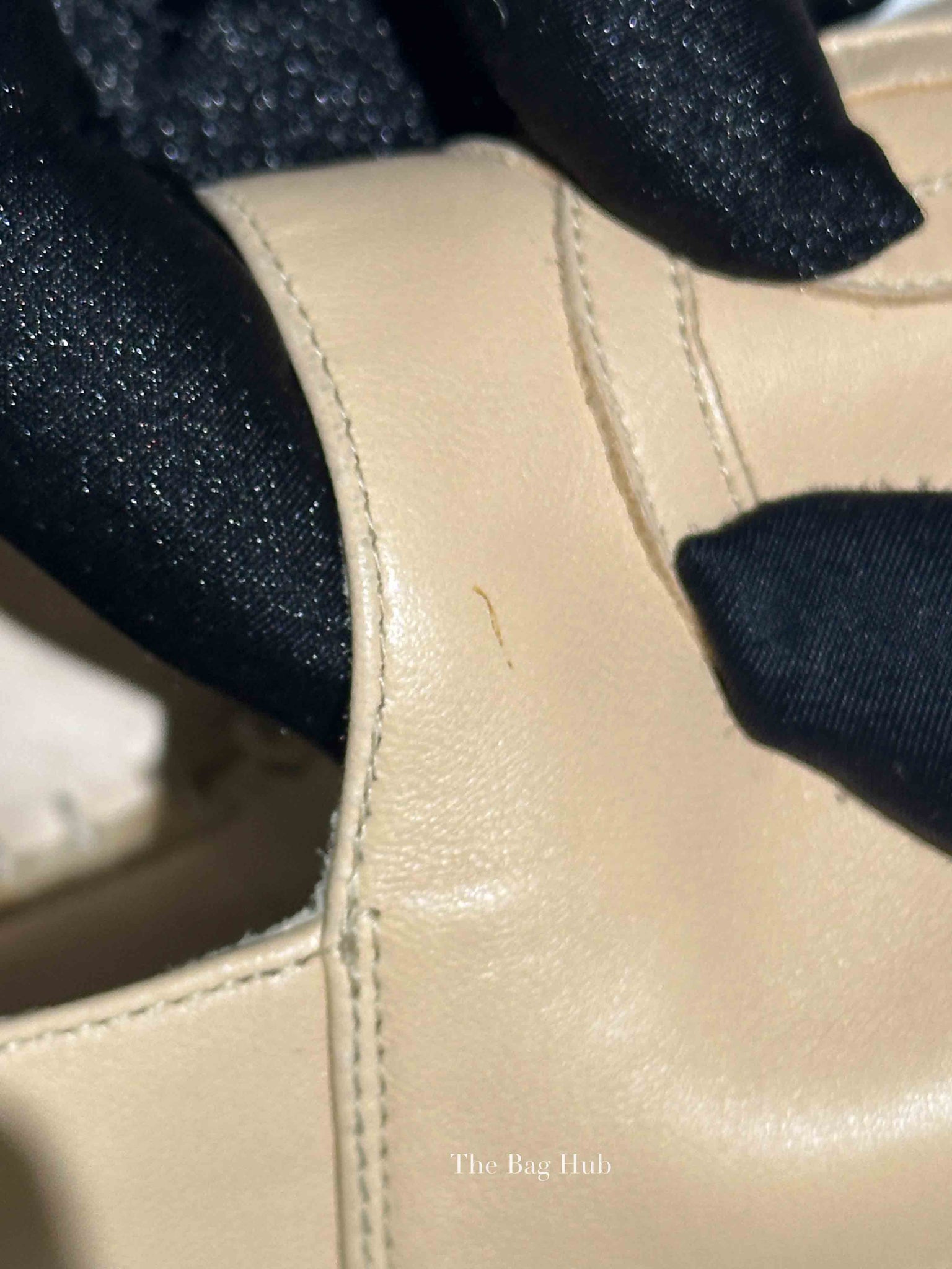 Chanel Beige/Black Lambskin Espadrilles Size 37