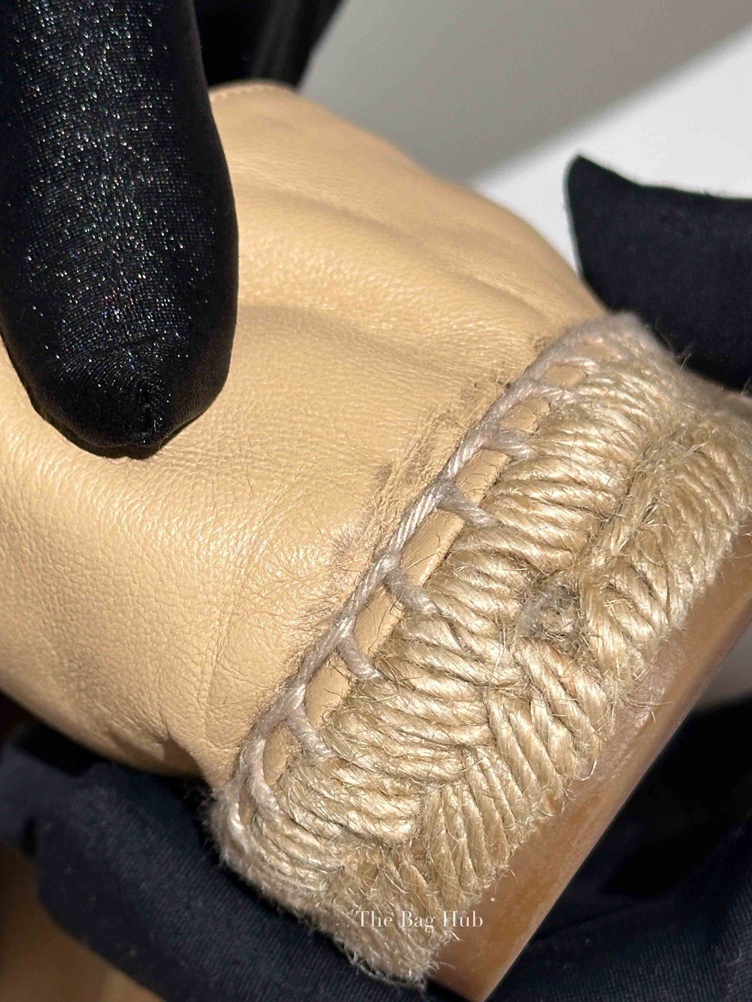 Chanel Beige/Black Lambskin Espadrilles Size 37