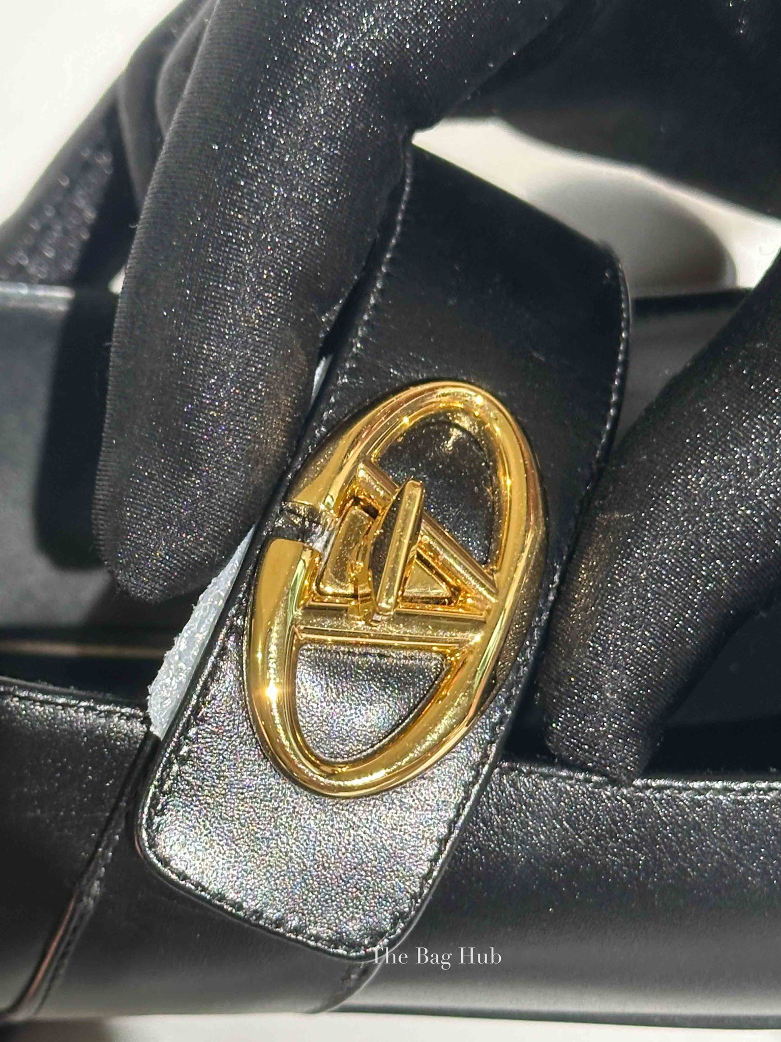 Valentino Garavani Black Leather VLogo Locker Mary Jane Ballerina Flats Size 37