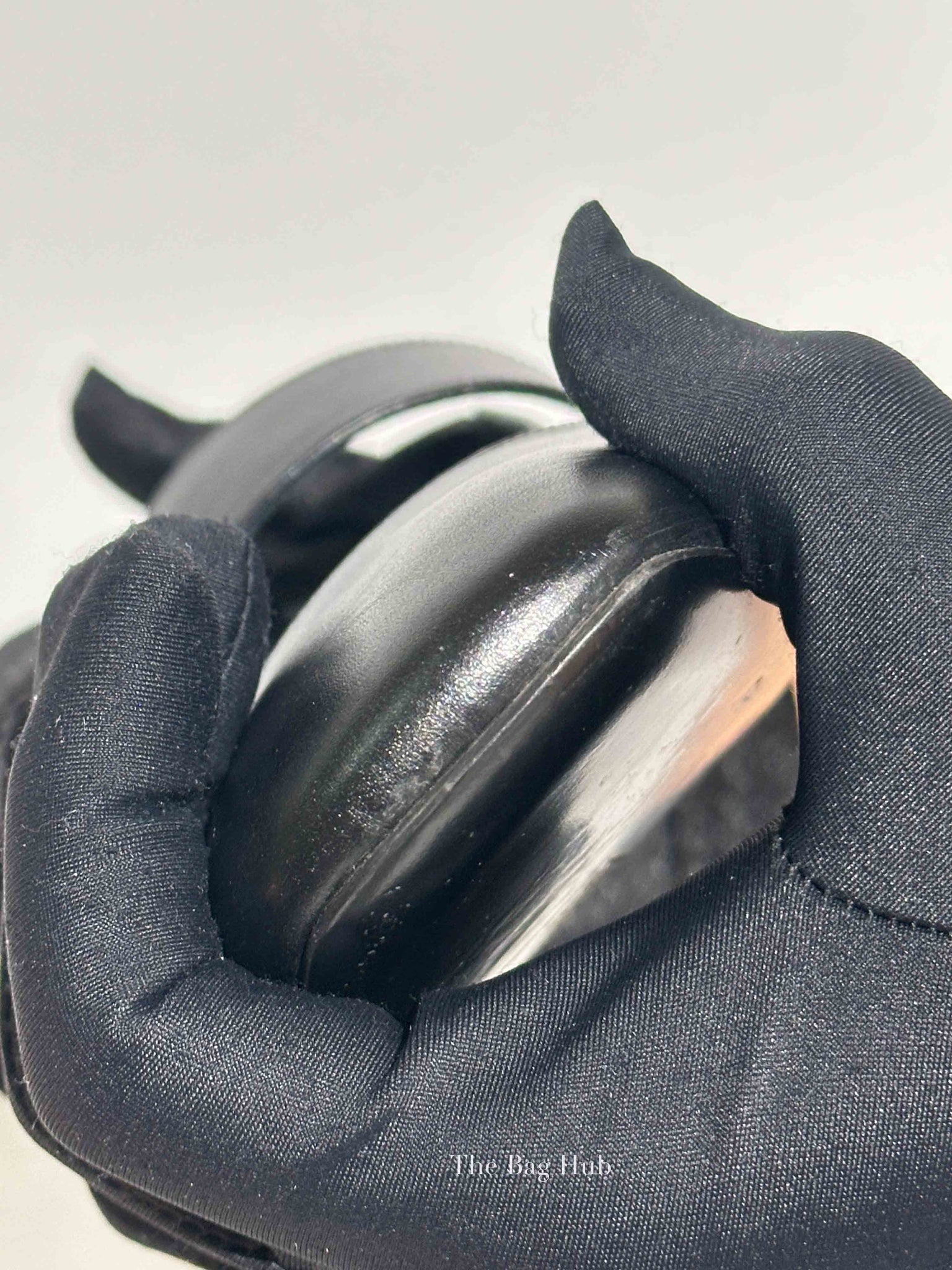 Valentino Garavani Black Leather VLogo Locker Mary Jane Ballerina Flats Size 37