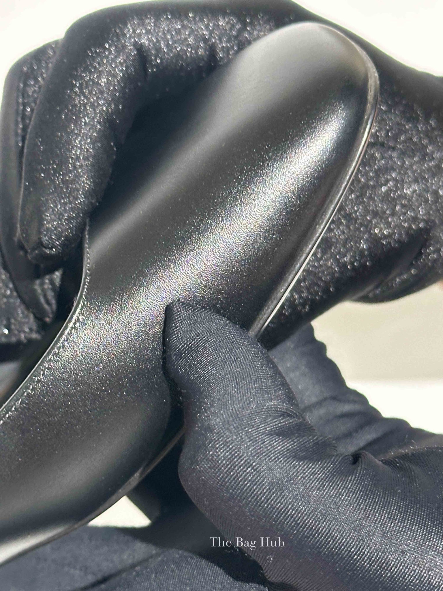 Valentino Garavani Black Leather VLogo Locker Mary Jane Ballerina Flats Size 37