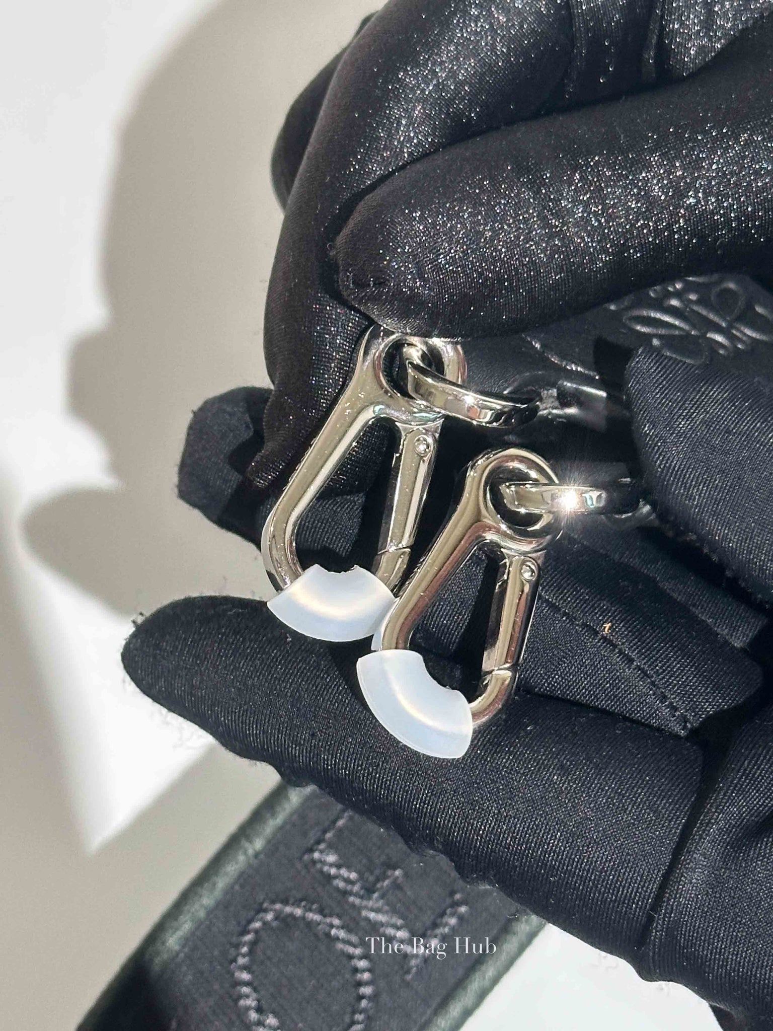 Loewe Black Calfskin/Jacquard Anagram Strap