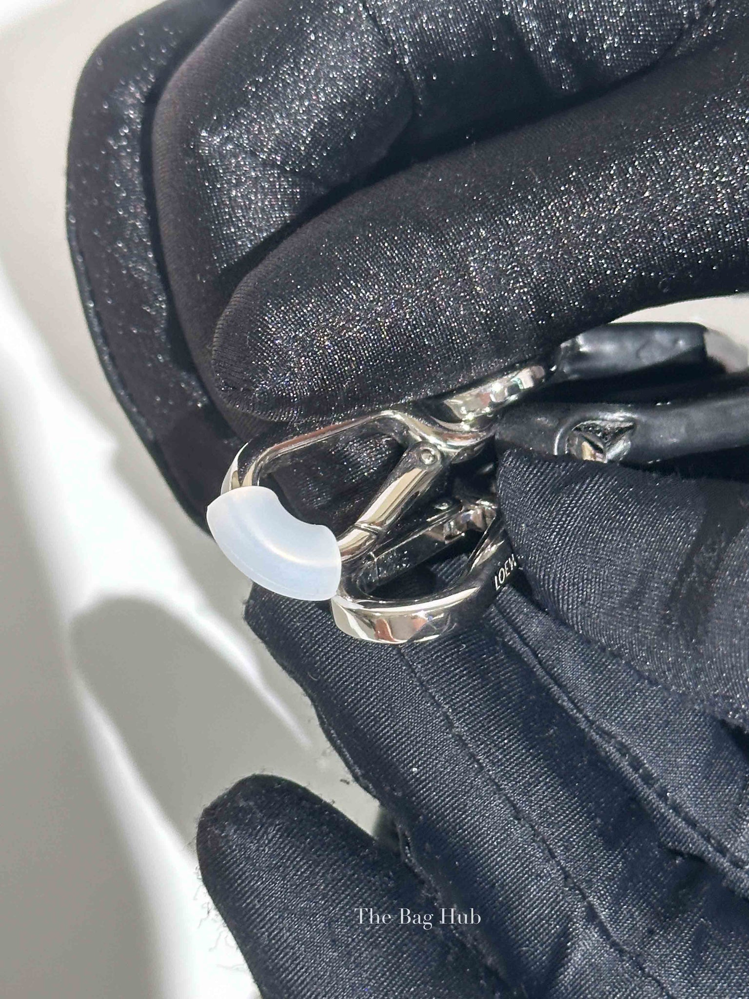 Loewe Black Calfskin/Jacquard Anagram Strap