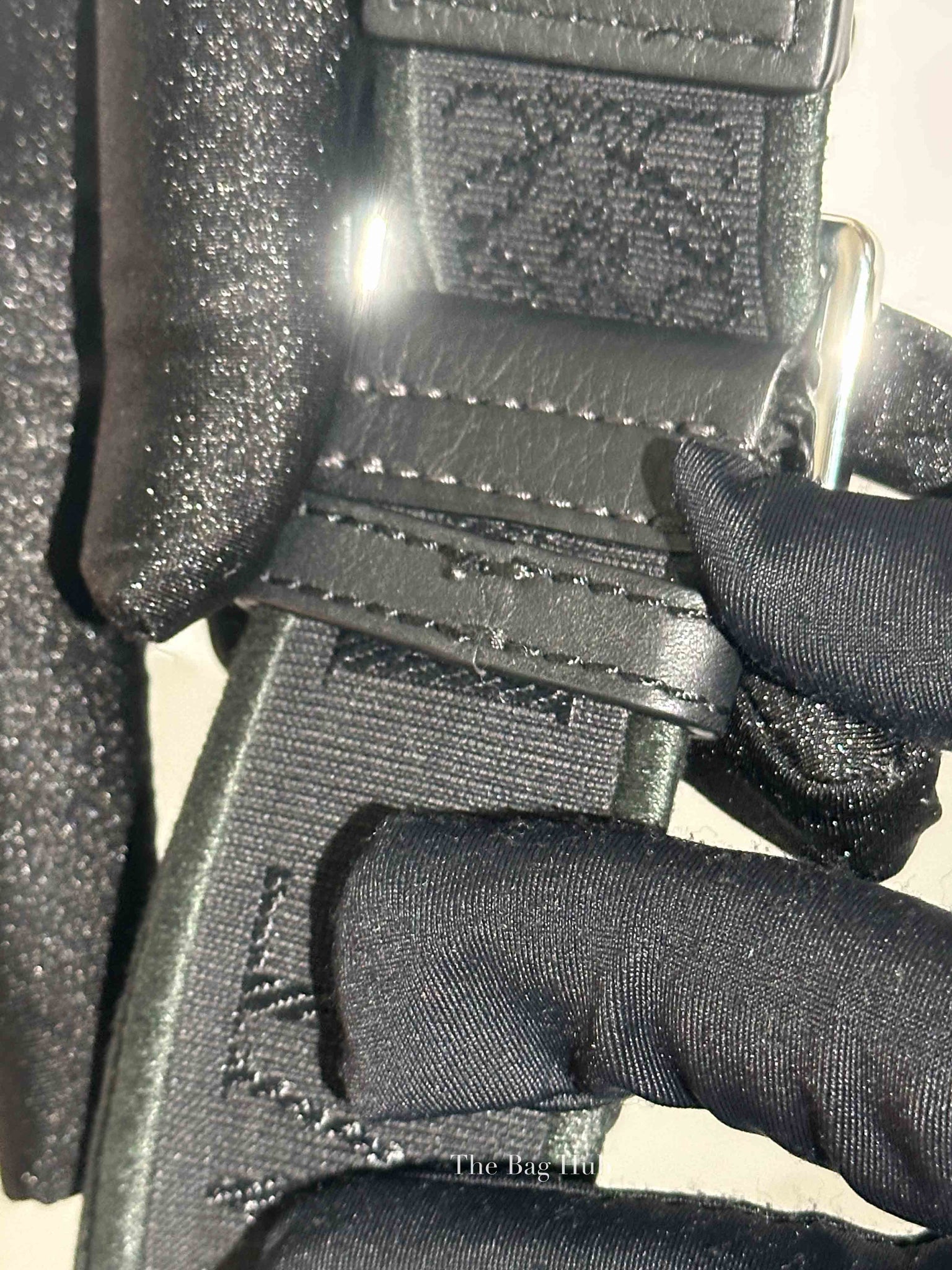 Loewe Black Calfskin/Jacquard Anagram Strap