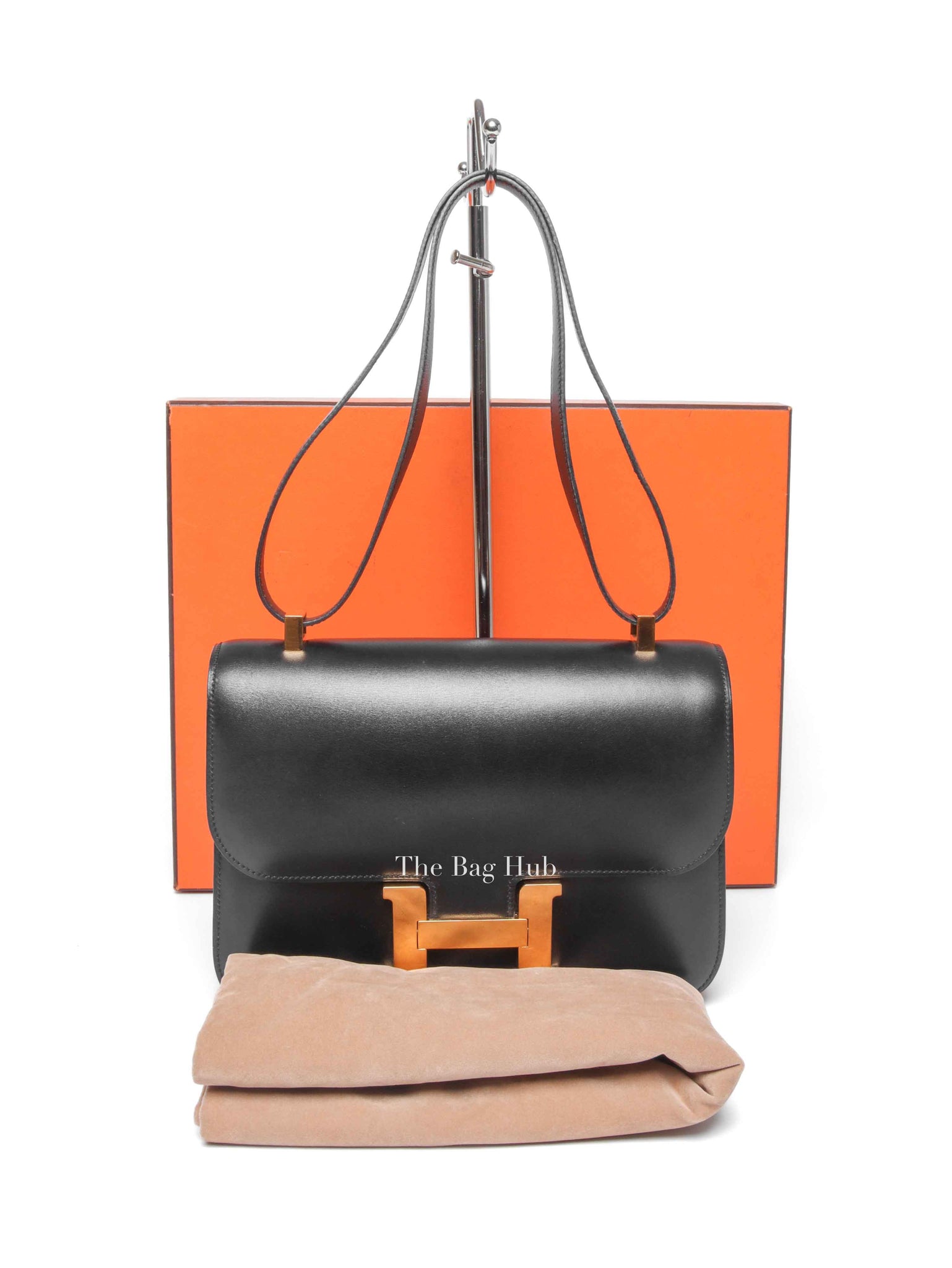 Hermes Black Box Calf Constance 24 Bag GHW