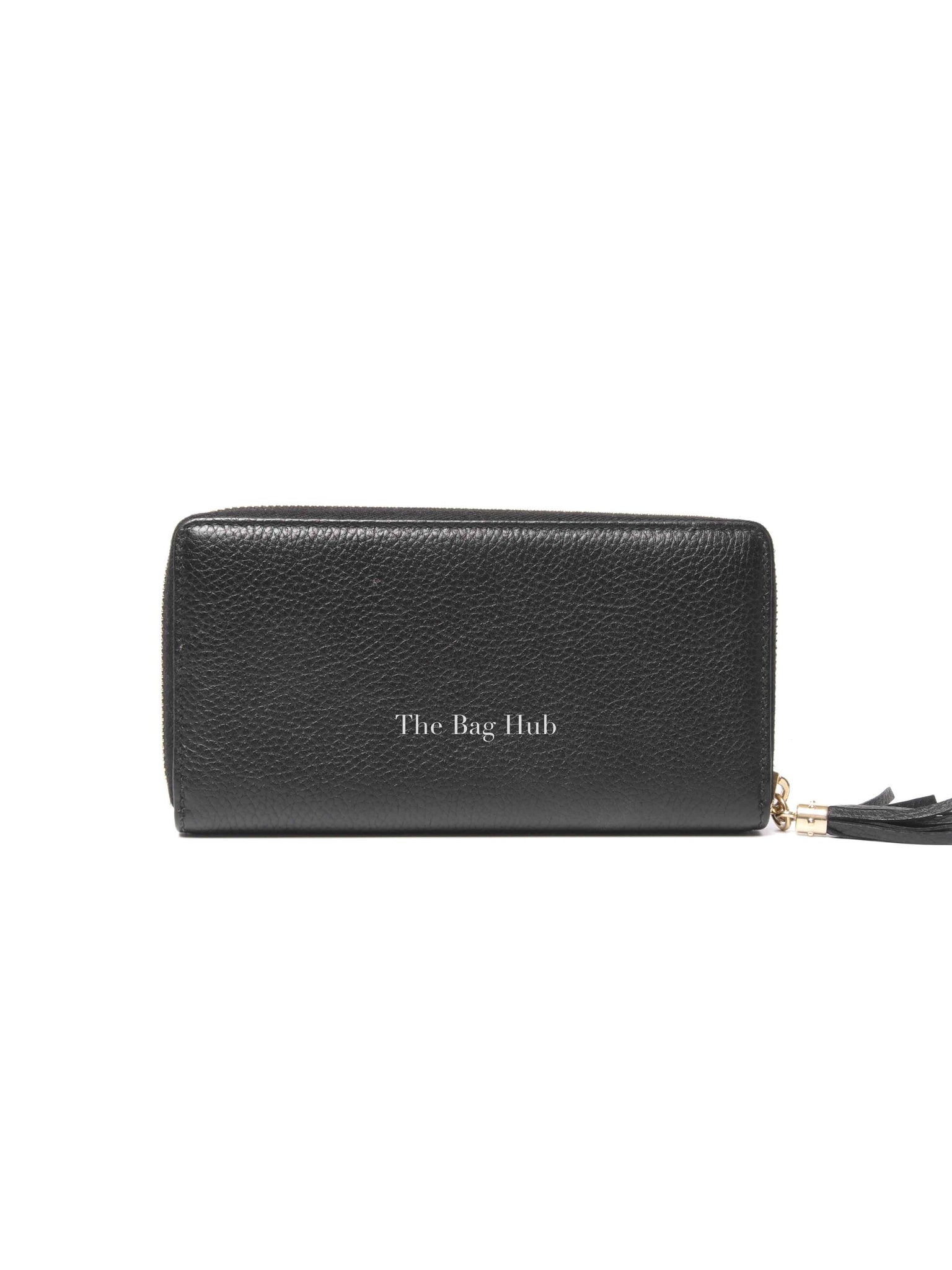 Gucci Black Pebbled Calfskin Soho Zip Around Long Wallet