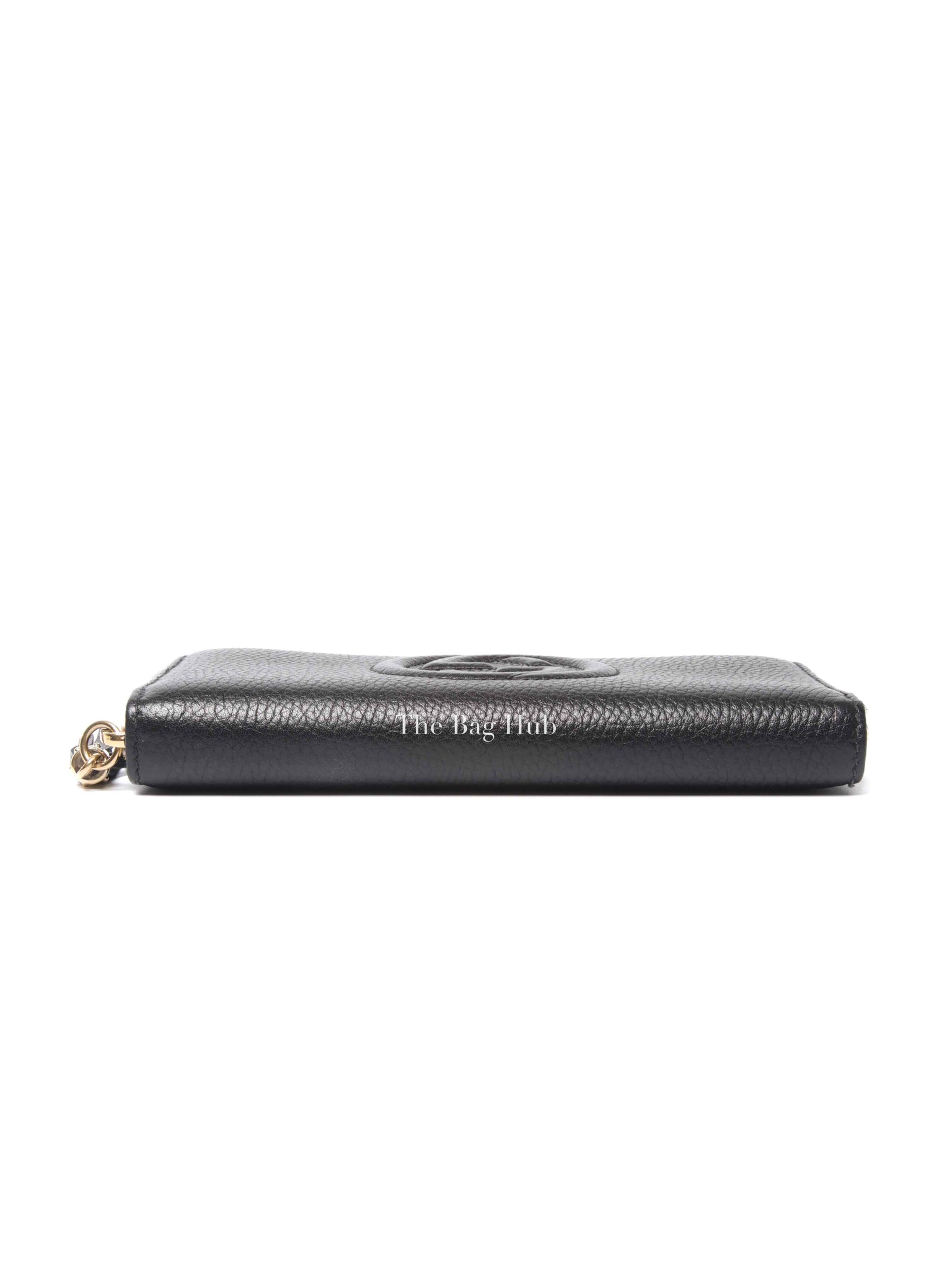 Gucci Black Pebbled Calfskin Soho Zip Around Long Wallet