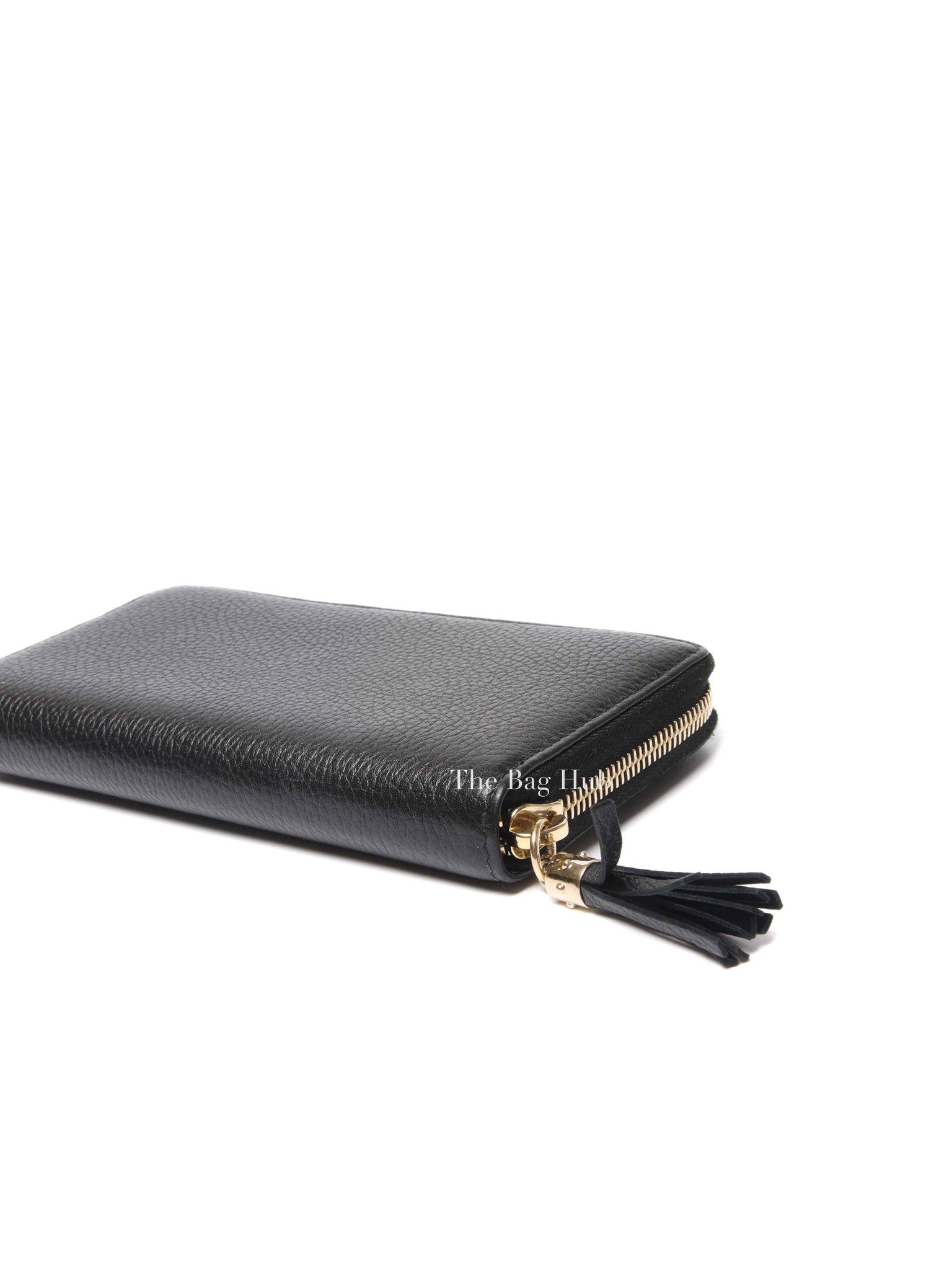 Gucci Black Pebbled Calfskin Soho Zip Around Long Wallet