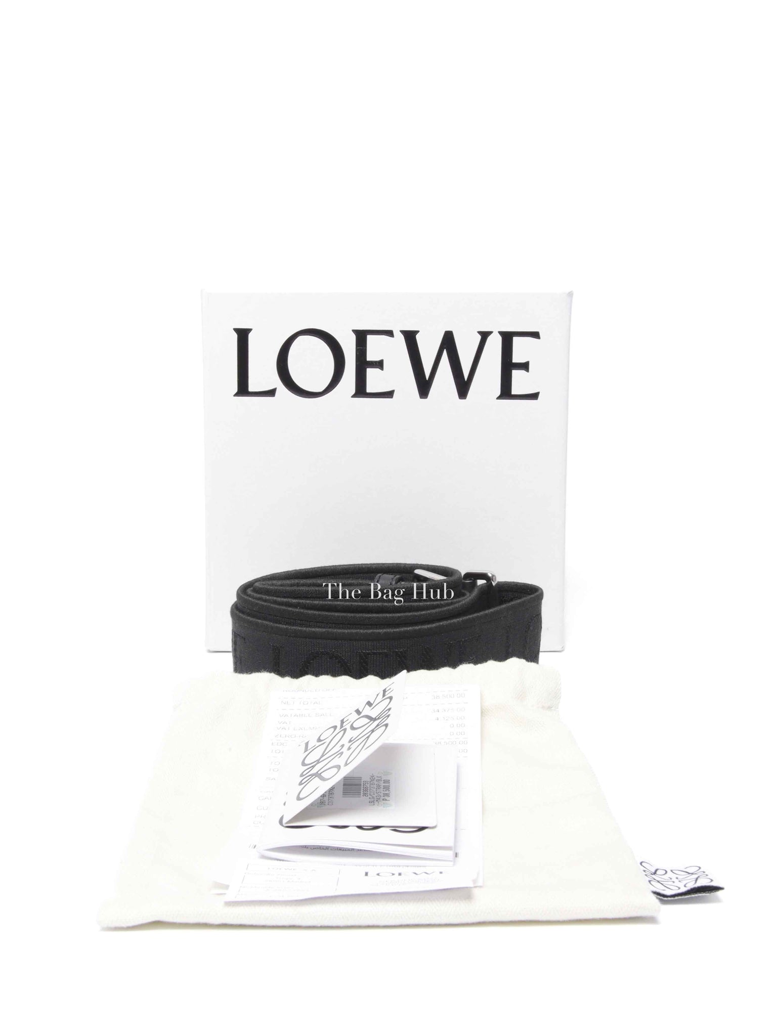 Loewe Black Calfskin/Jacquard Anagram Strap