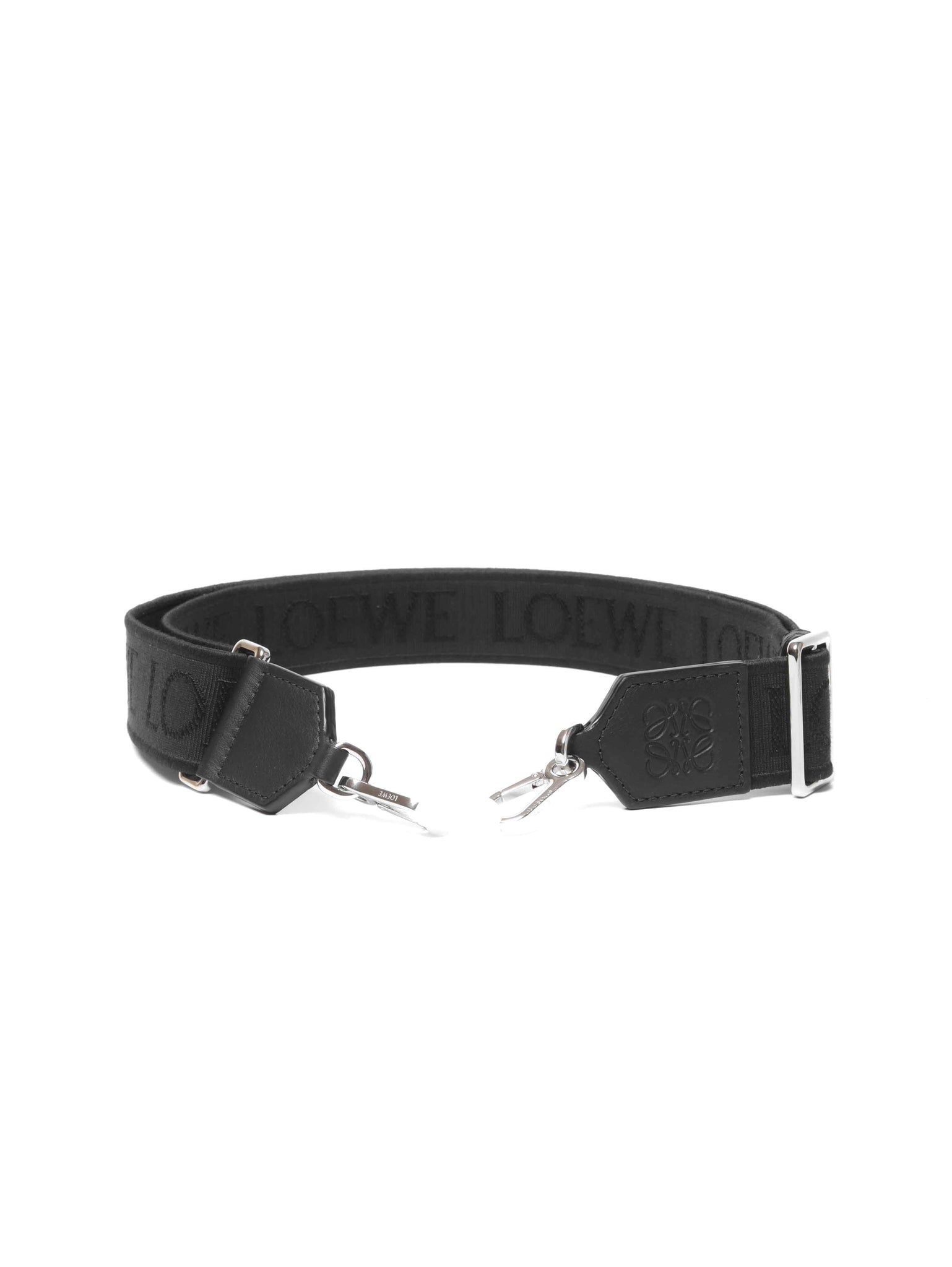 Loewe Black Calfskin/Jacquard Anagram Strap