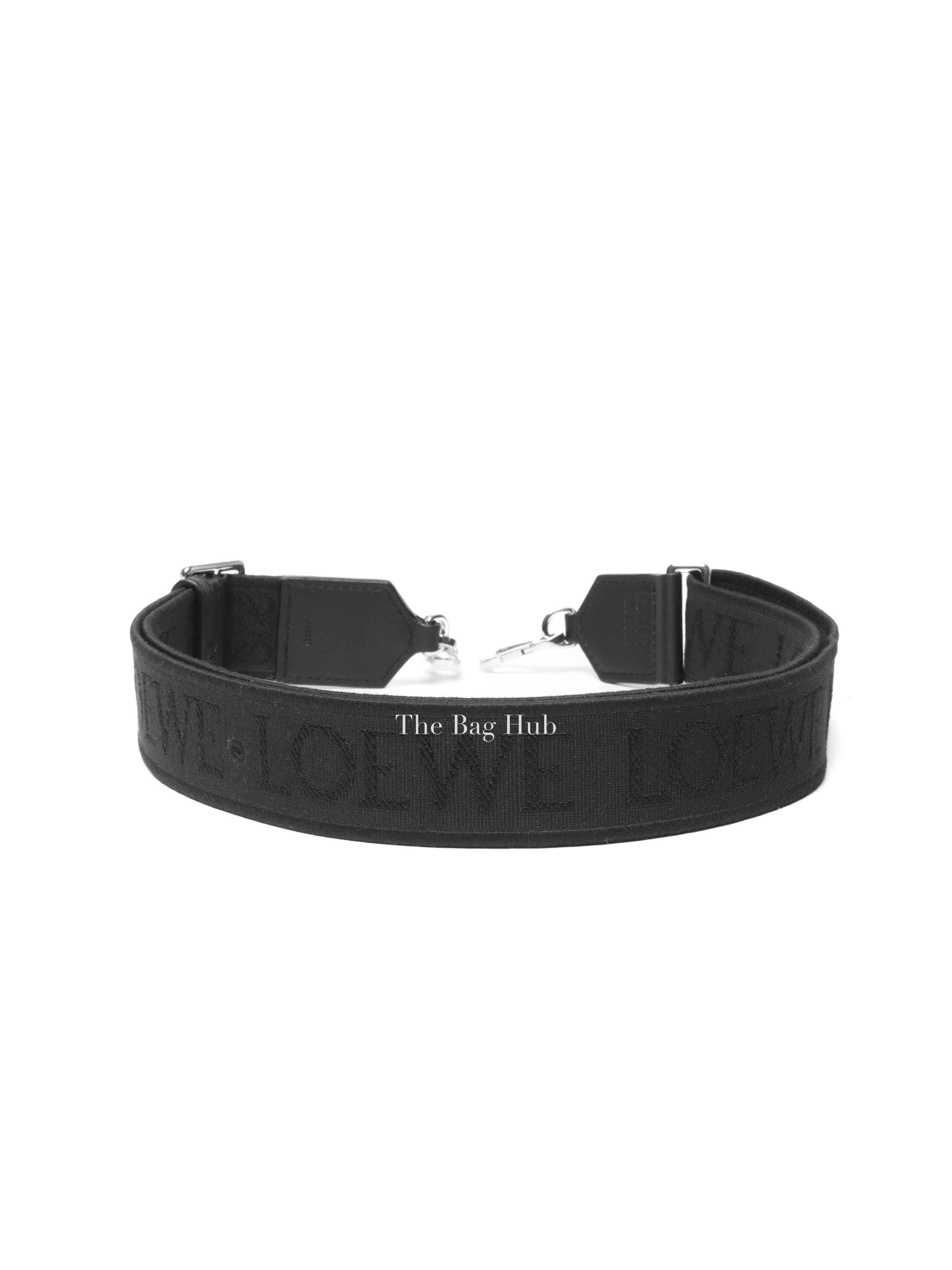 Loewe Black Calfskin/Jacquard Anagram Strap