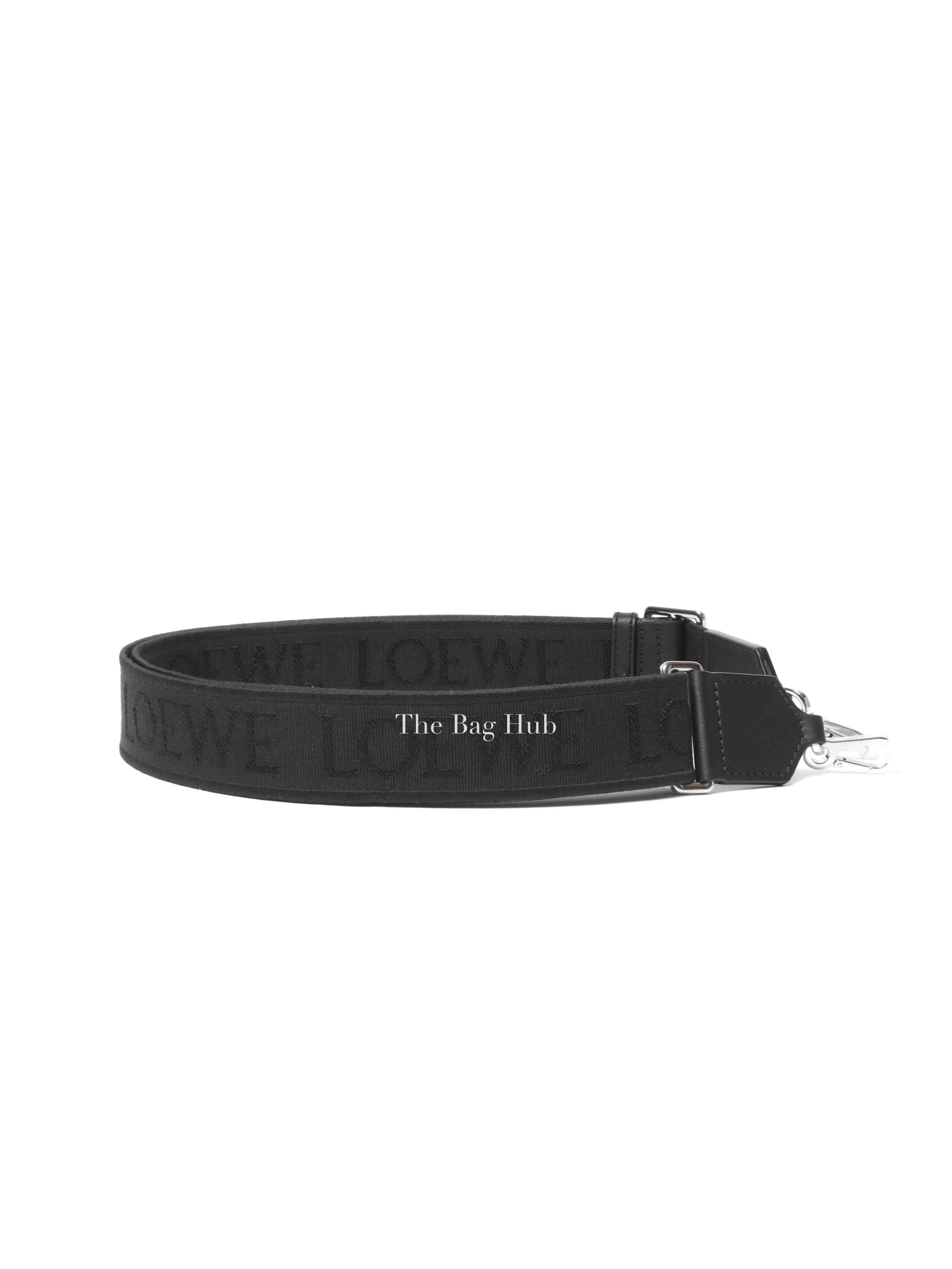 Loewe Black Calfskin/Jacquard Anagram Strap