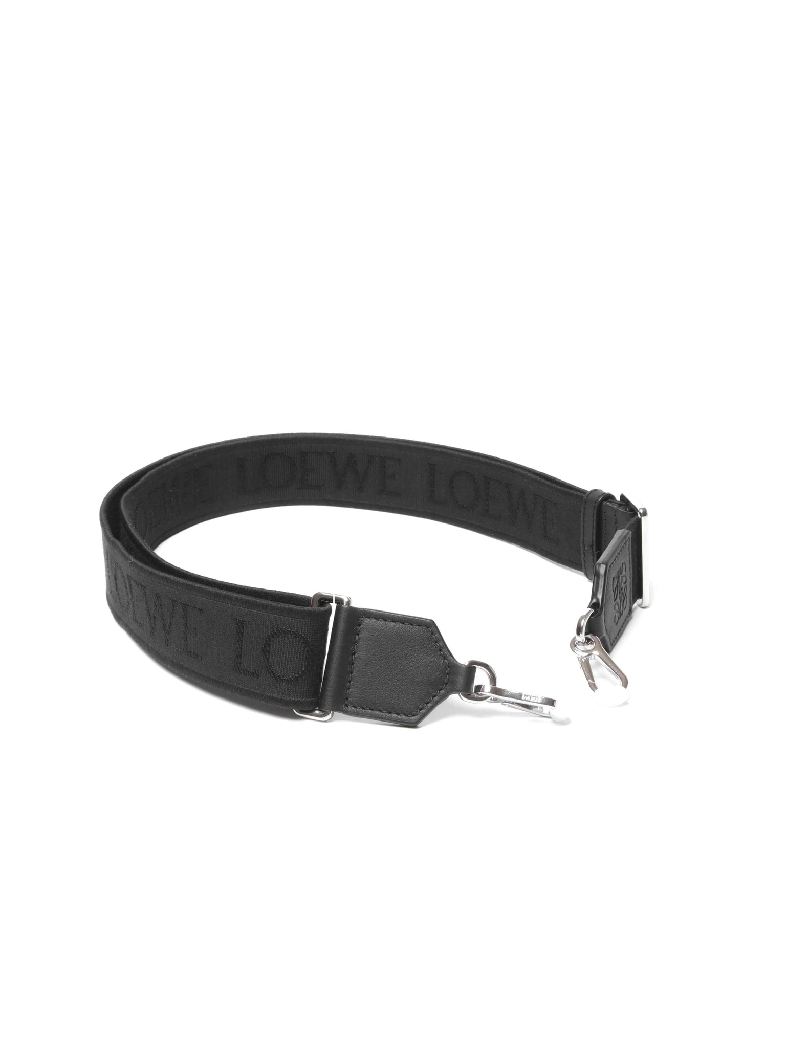 Loewe Black Calfskin/Jacquard Anagram Strap