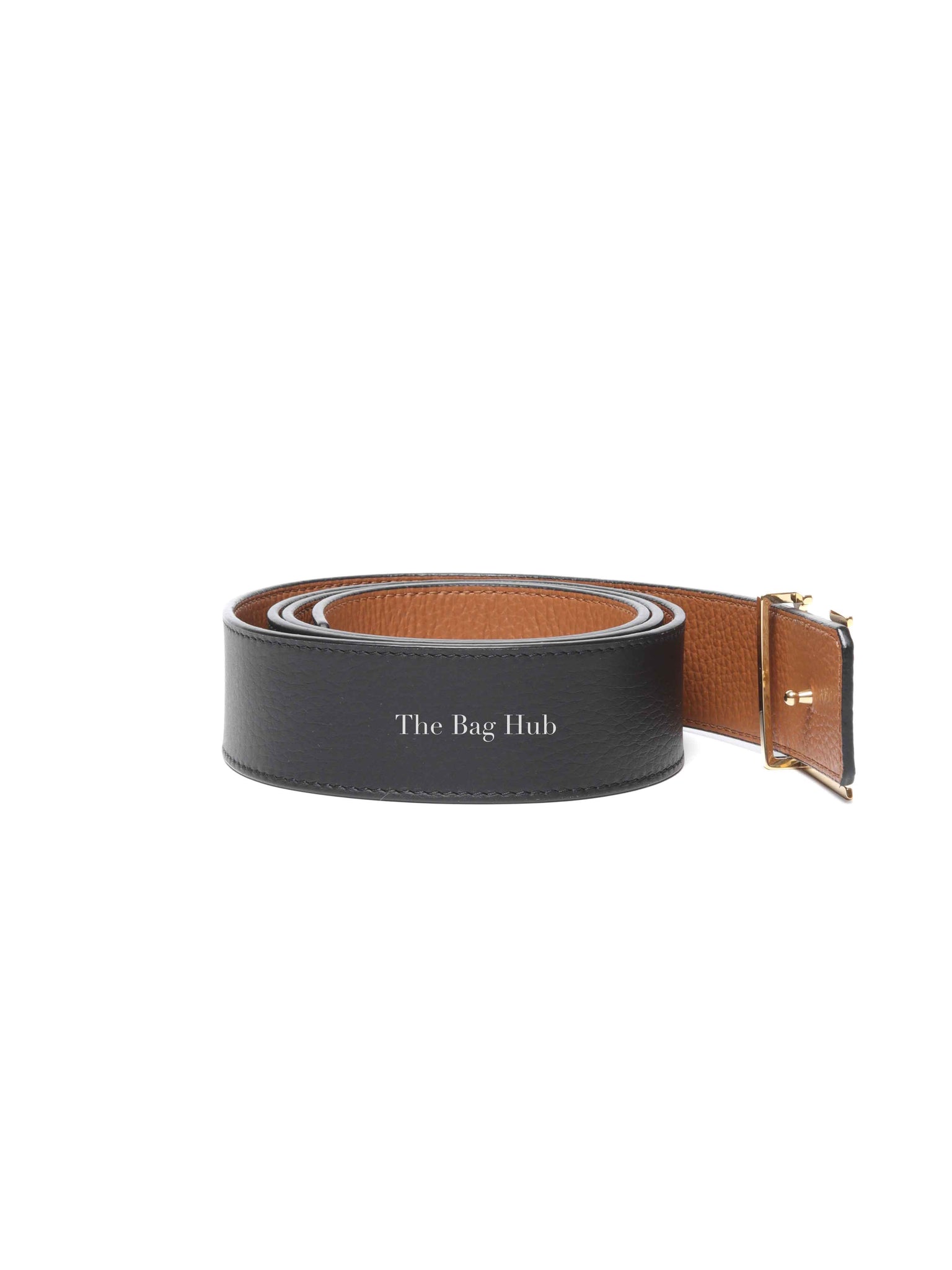 Louis Vuitton Black/Brown Leather Initiales Reversible Belt Size 110/44