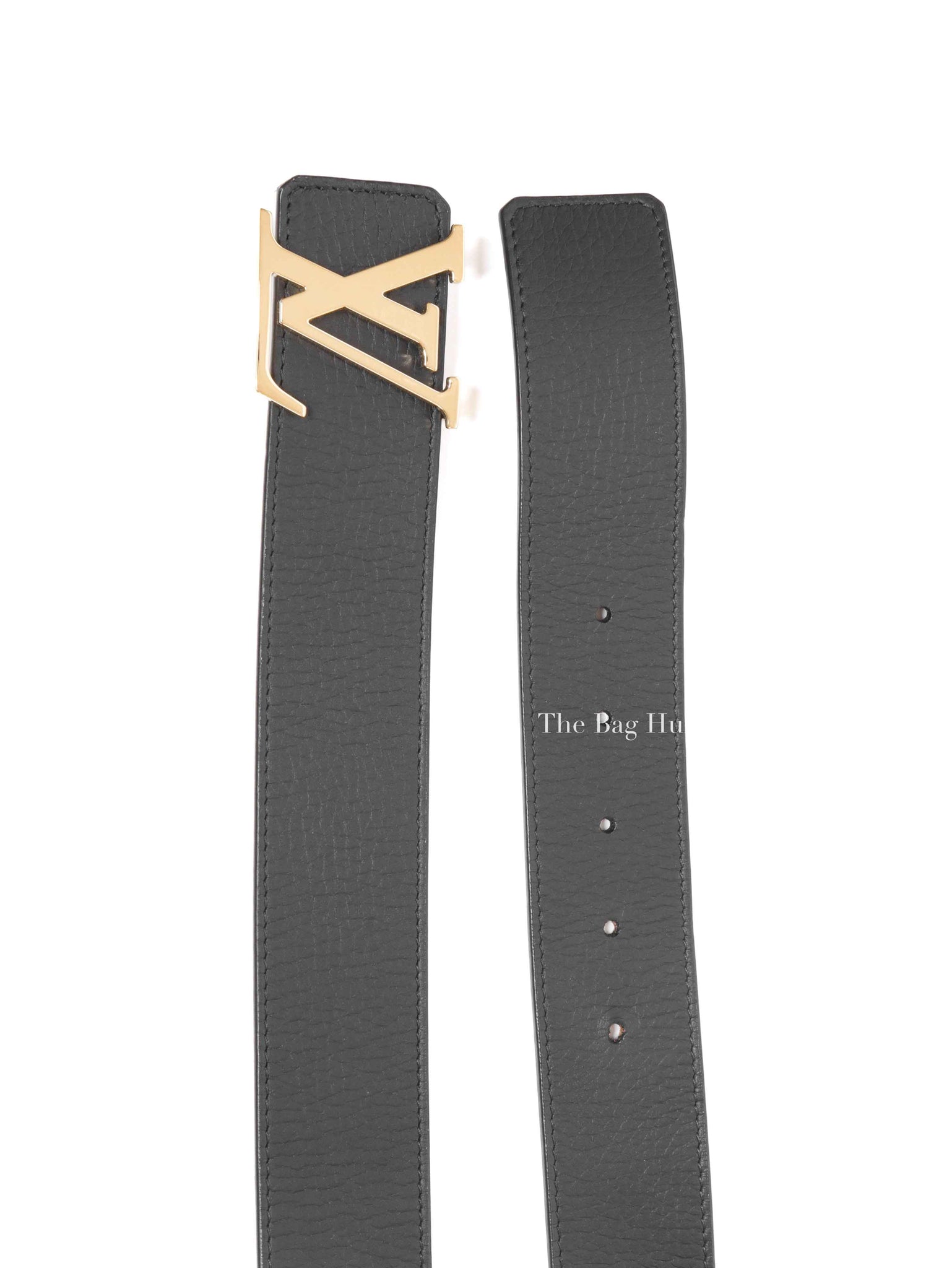 Louis Vuitton Black/Brown Leather Initiales Reversible Belt Size 110/44