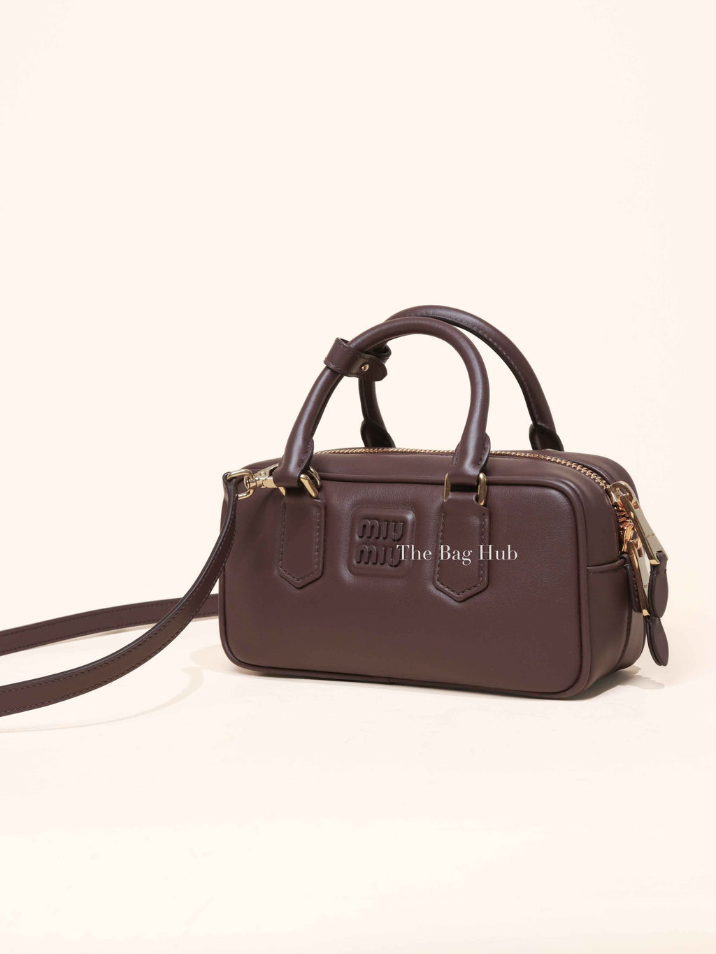 Miu Miu Briarwood Leather Regular Arcadie Top Handle Bag