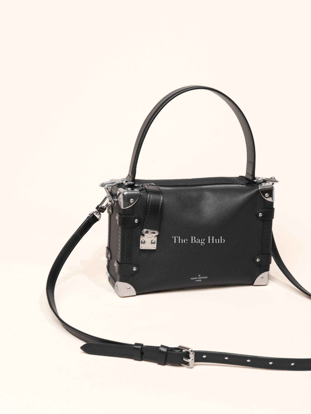 Louis Vuitton Black Grained Calf Side Trunk MM Bag