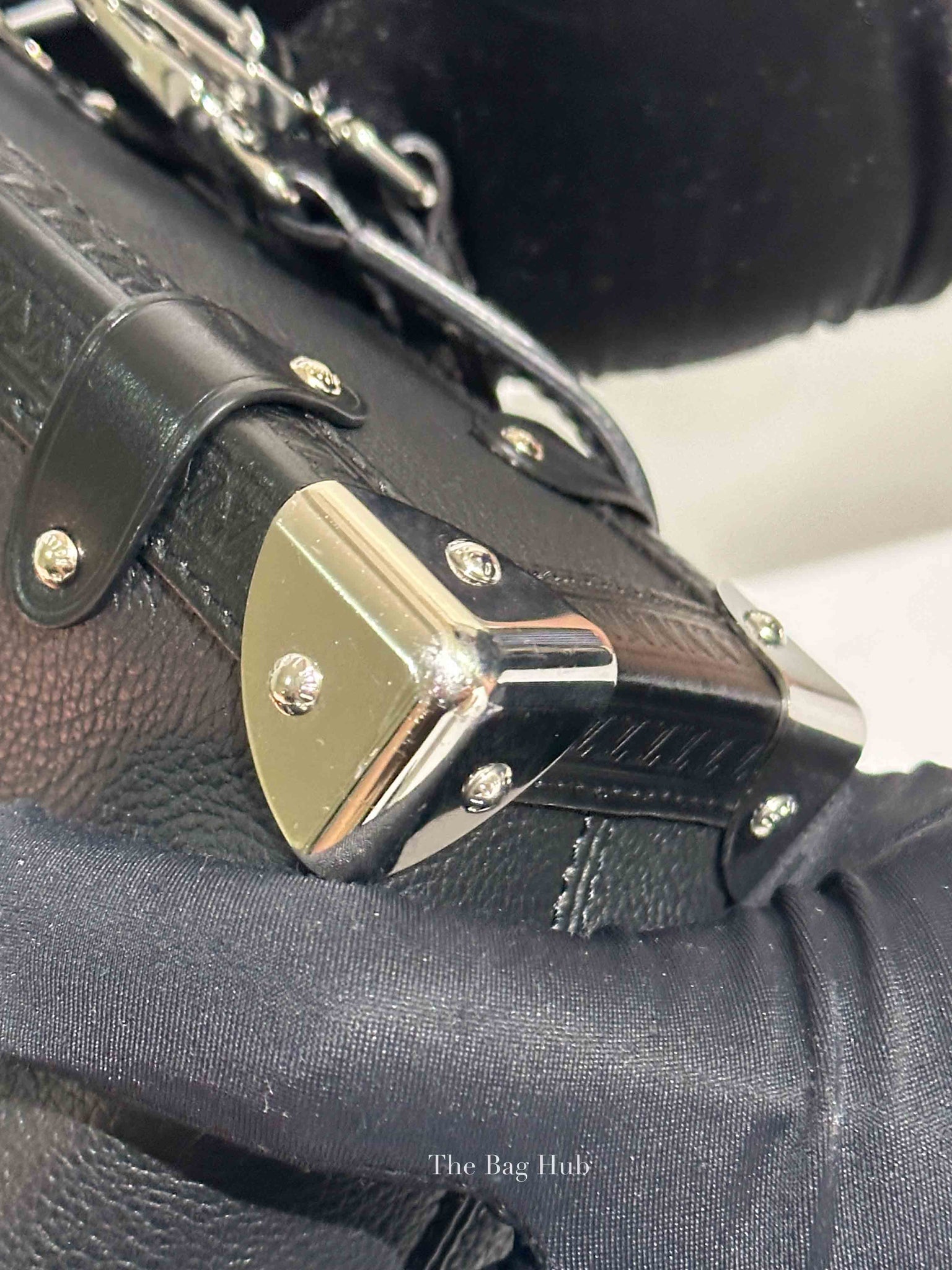 Louis Vuitton Black Grained Calf Side Trunk MM Bag