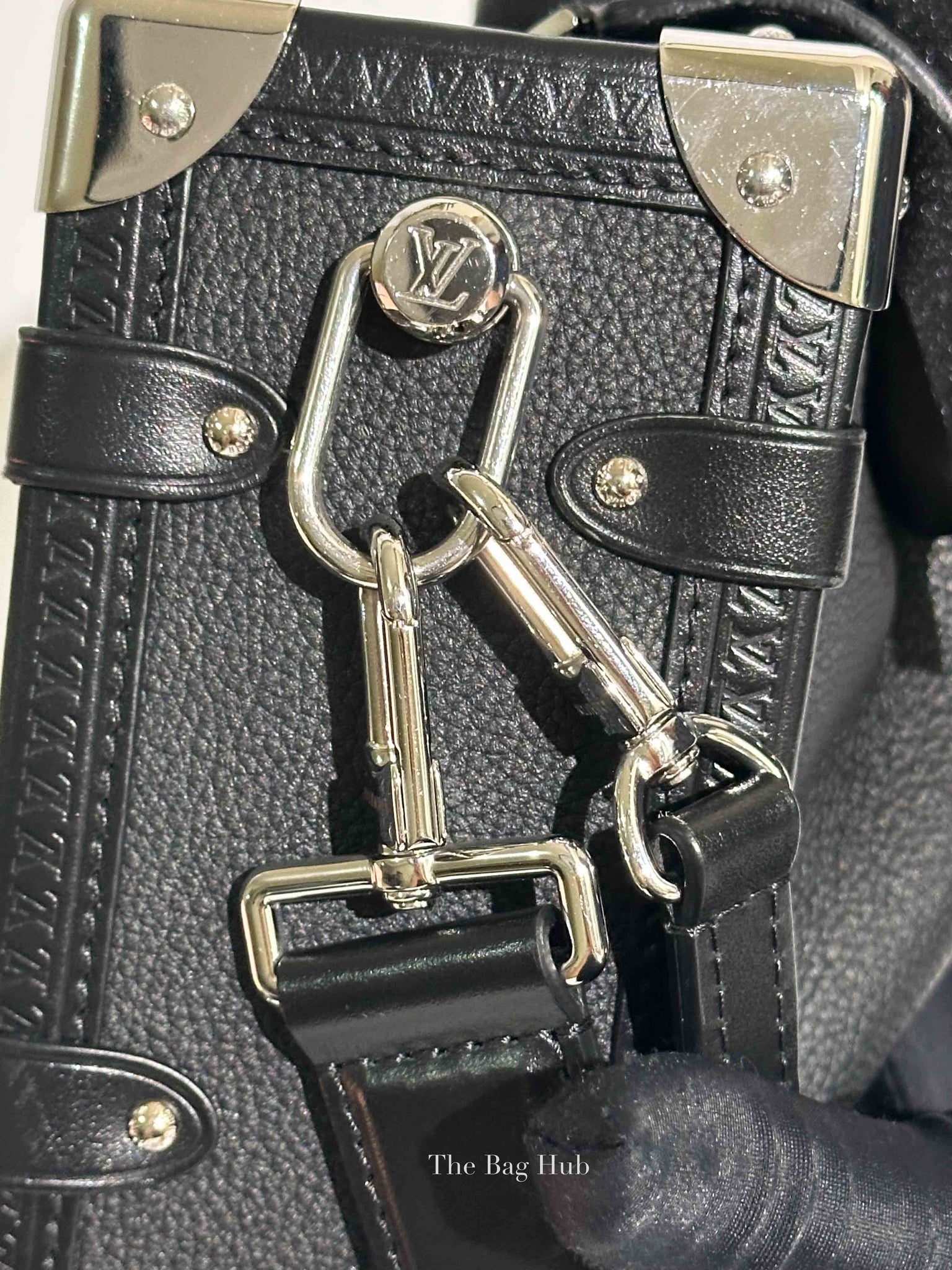Louis Vuitton Black Grained Calf Side Trunk MM Bag
