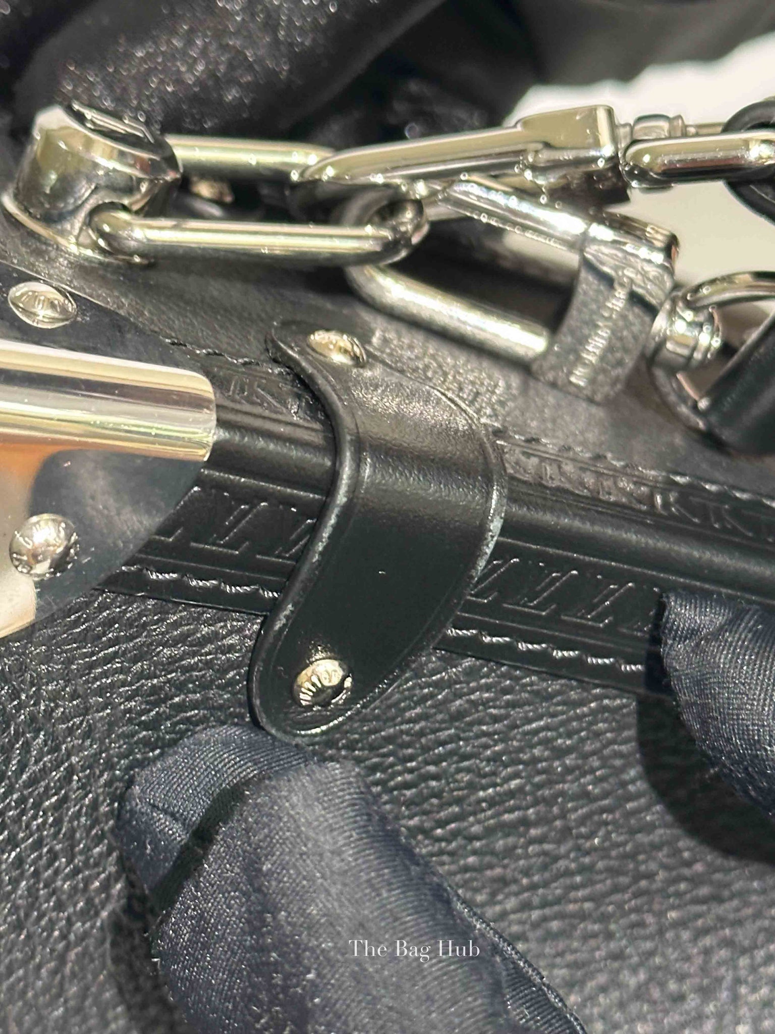 Louis Vuitton Black Grained Calf Side Trunk MM Bag