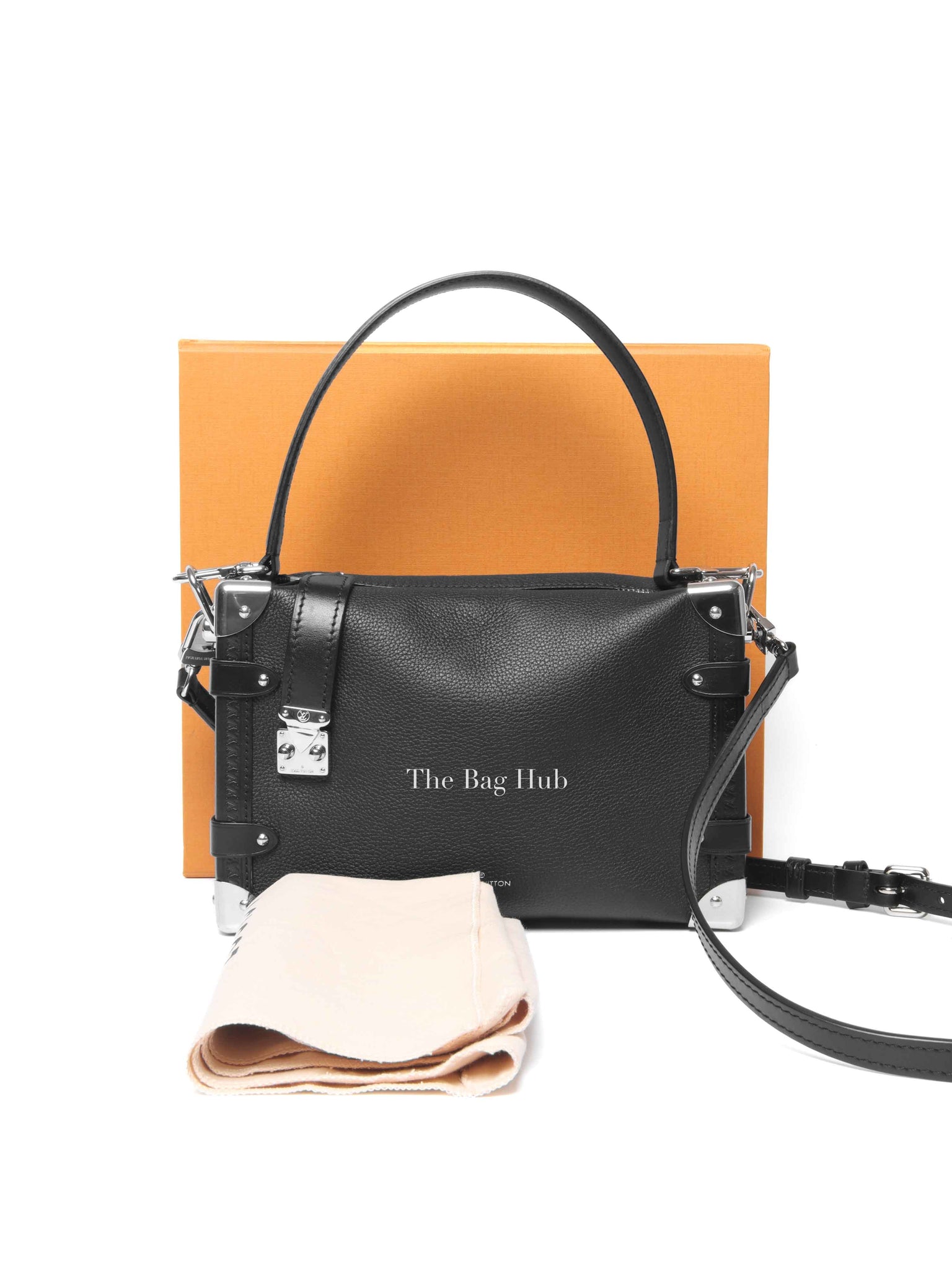 Louis Vuitton Black Grained Calf Side Trunk MM Bag