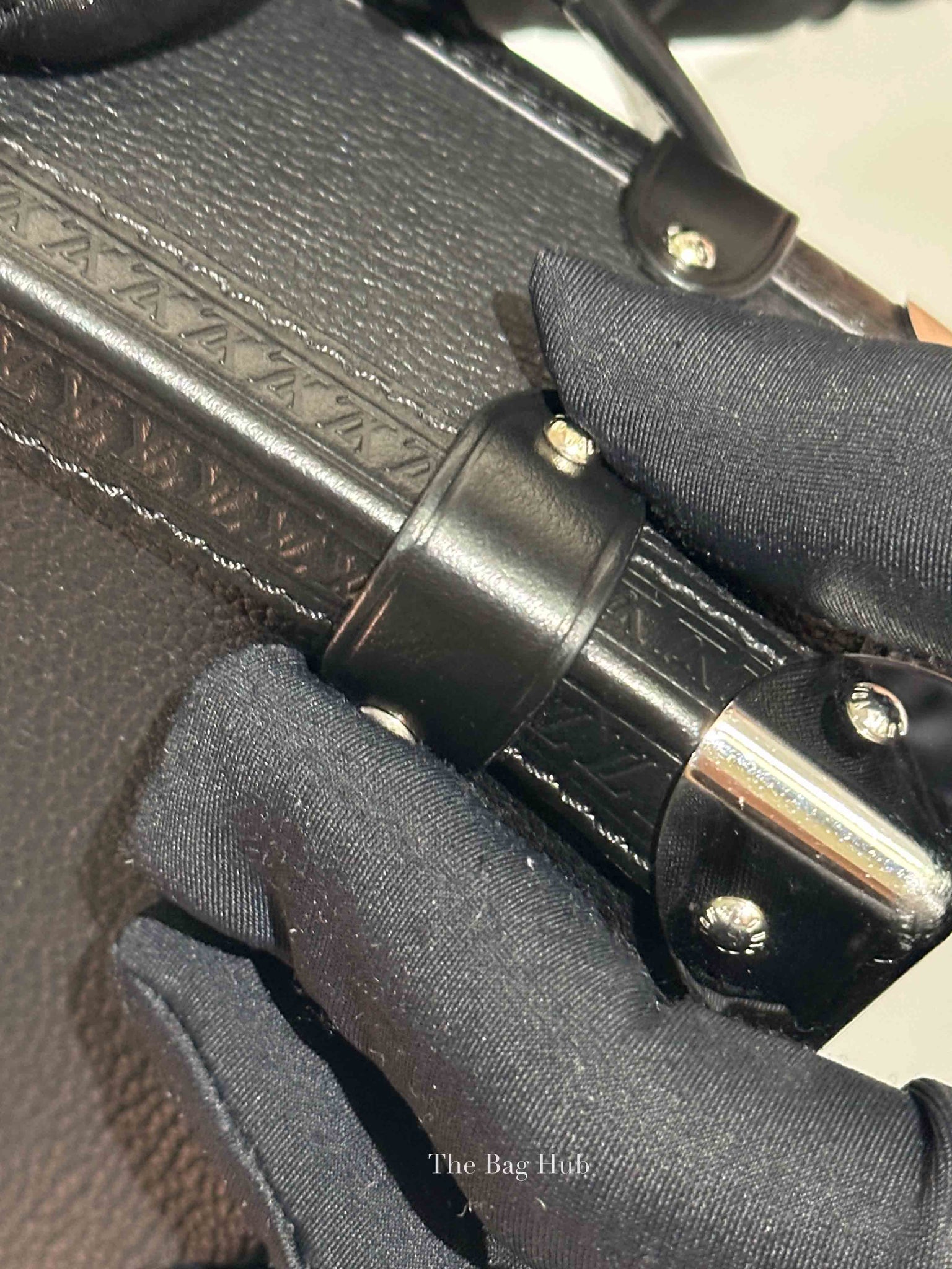 Louis Vuitton Black Grained Calf Side Trunk MM Bag