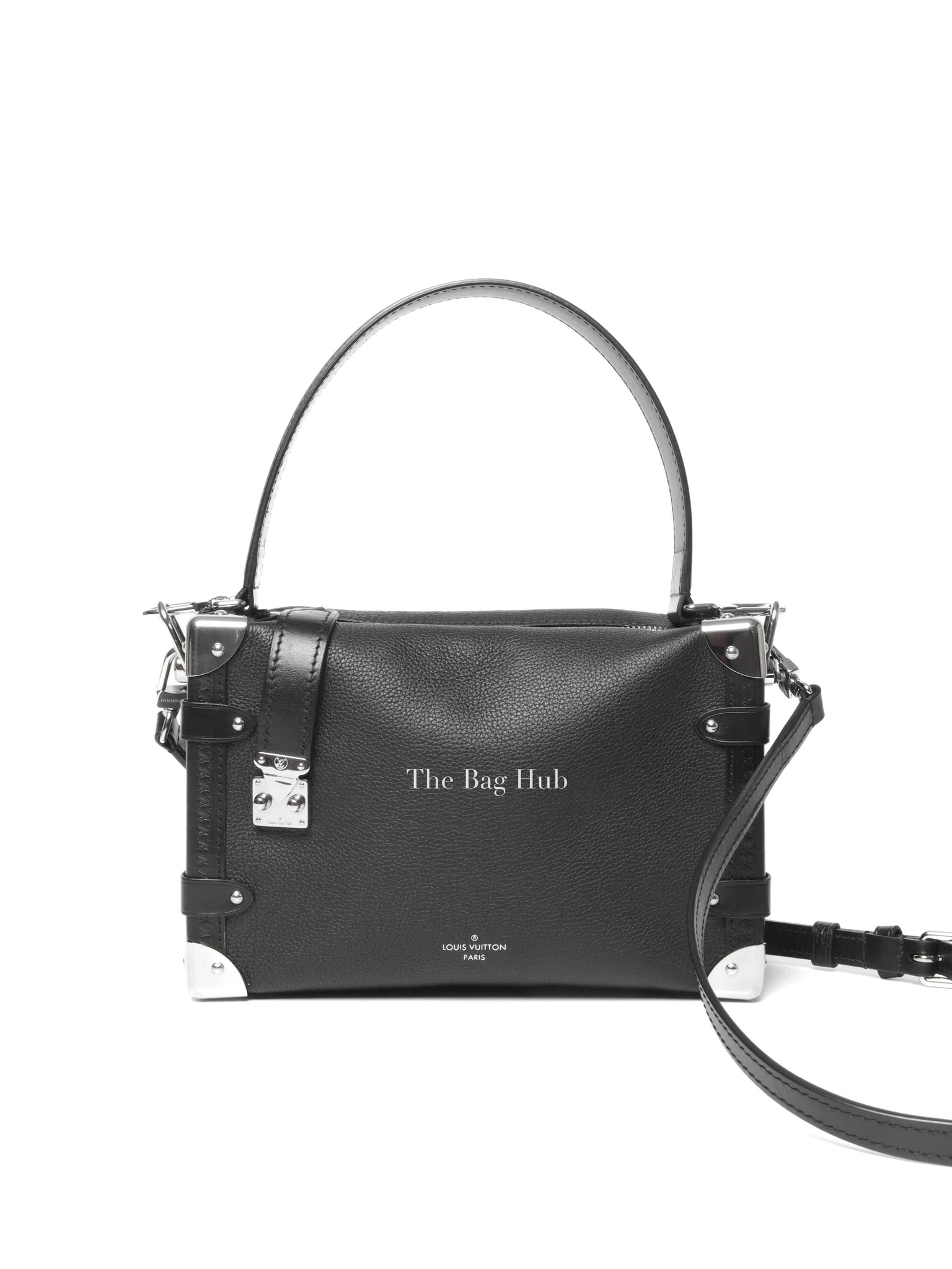 Louis Vuitton Black Grained Calf Side Trunk MM Bag