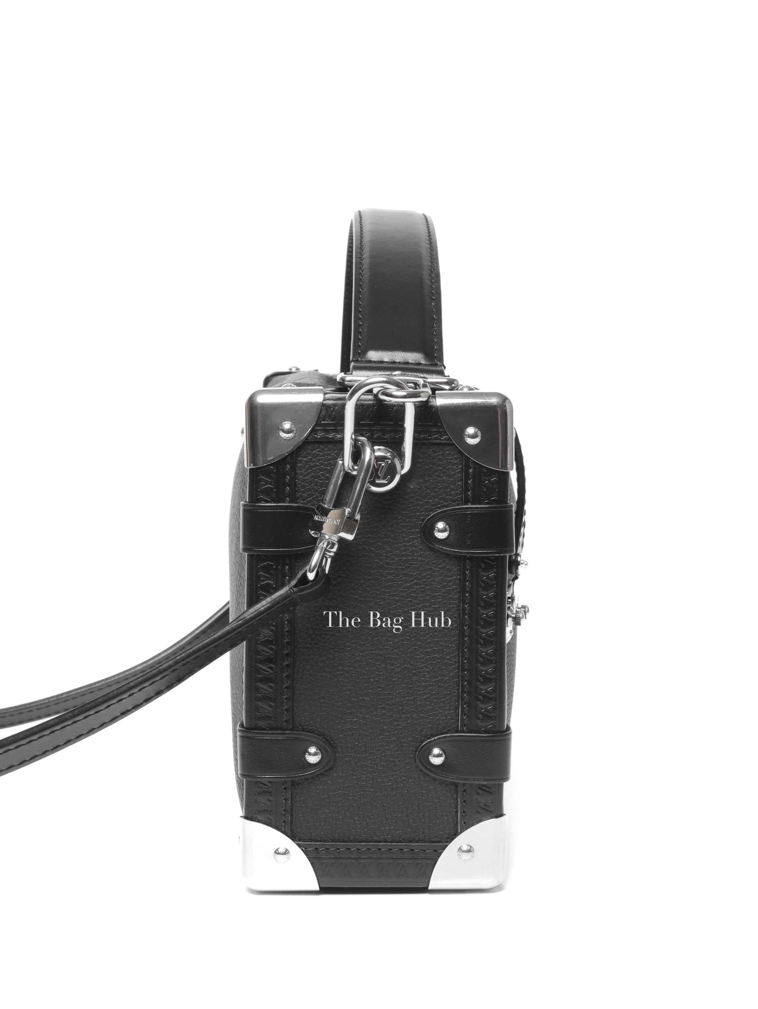 Louis Vuitton Black Grained Calf Side Trunk MM Bag