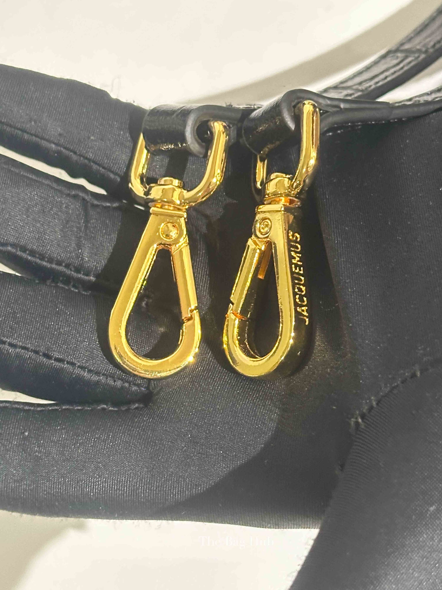 Jacquemus Black Crocodile Embossed Leather The Large Bambino Bag