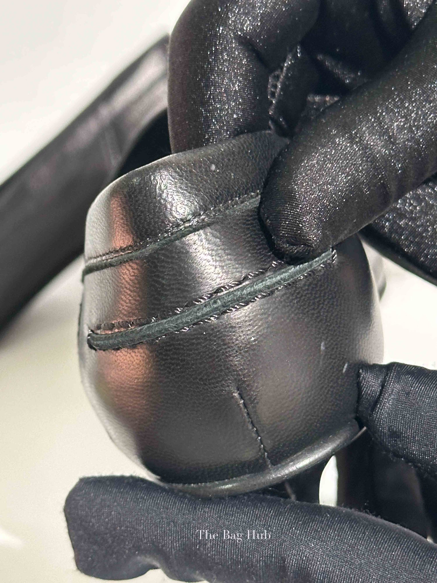 Hermes Black Leather Pointed Pumps Size 37