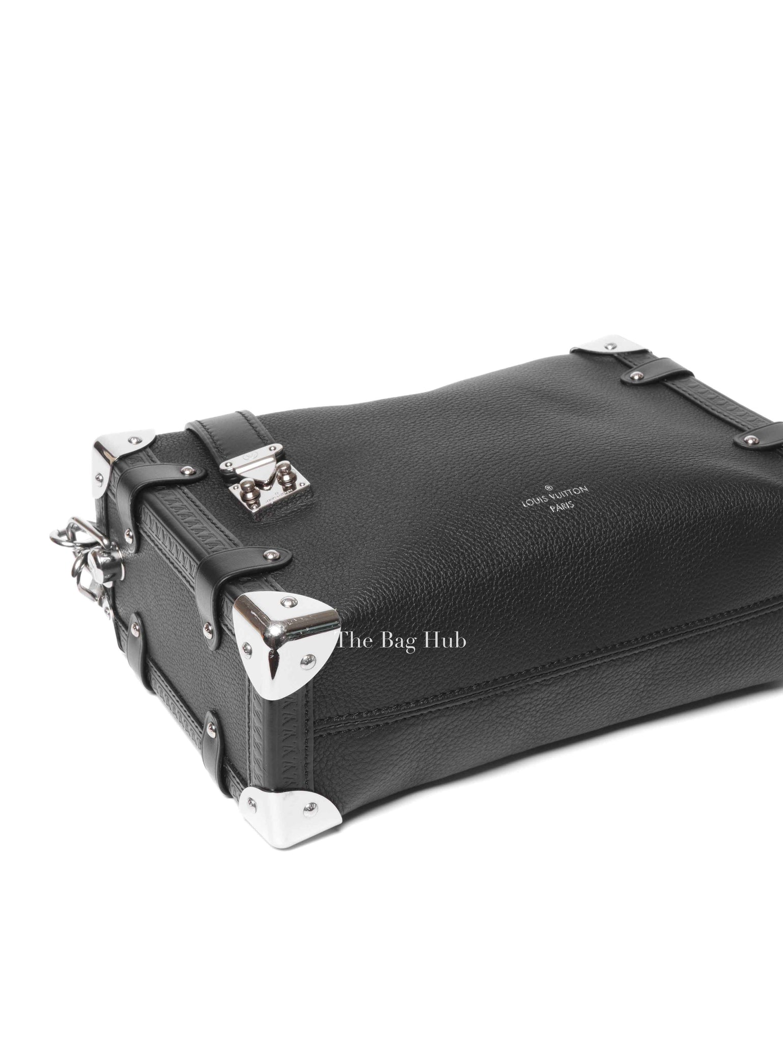 Louis Vuitton Black Grained Calf Side Trunk MM Bag