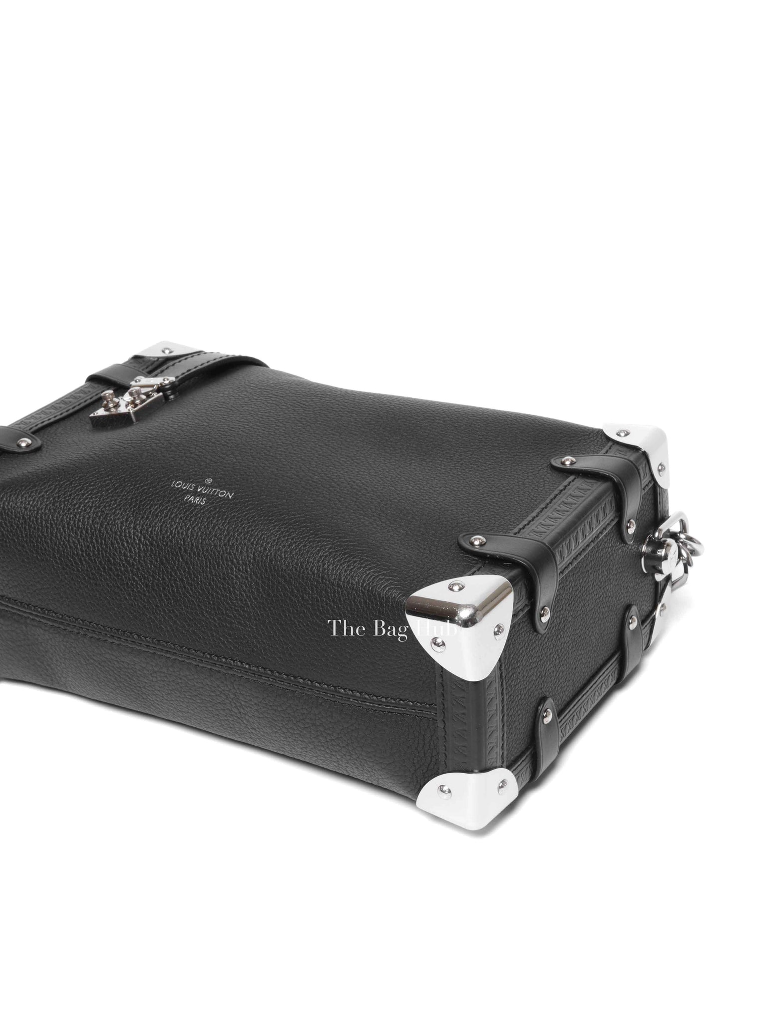 Louis Vuitton Black Grained Calf Side Trunk MM Bag