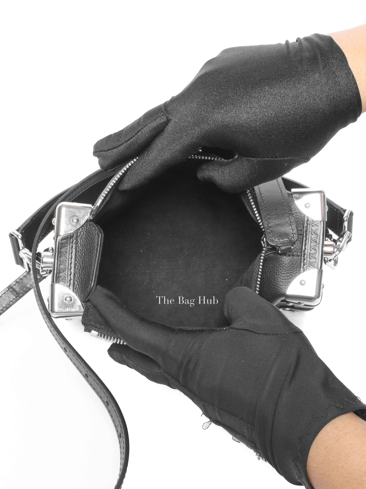 Louis Vuitton Black Grained Calf Side Trunk MM Bag