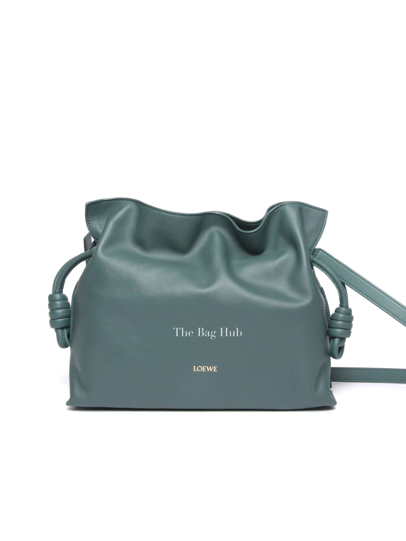 Loewe Petrol Green Nappa Calfskin Medium Flamenco Clutch Bag