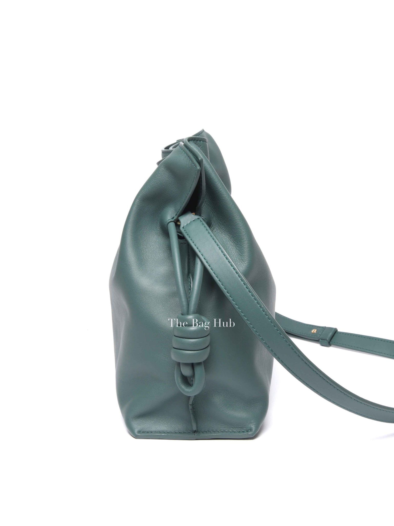 Loewe Petrol Green Nappa Calfskin Medium Flamenco Clutch Bag