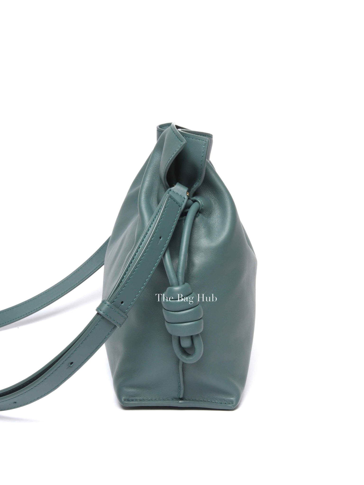 Loewe Petrol Green Nappa Calfskin Medium Flamenco Clutch Bag