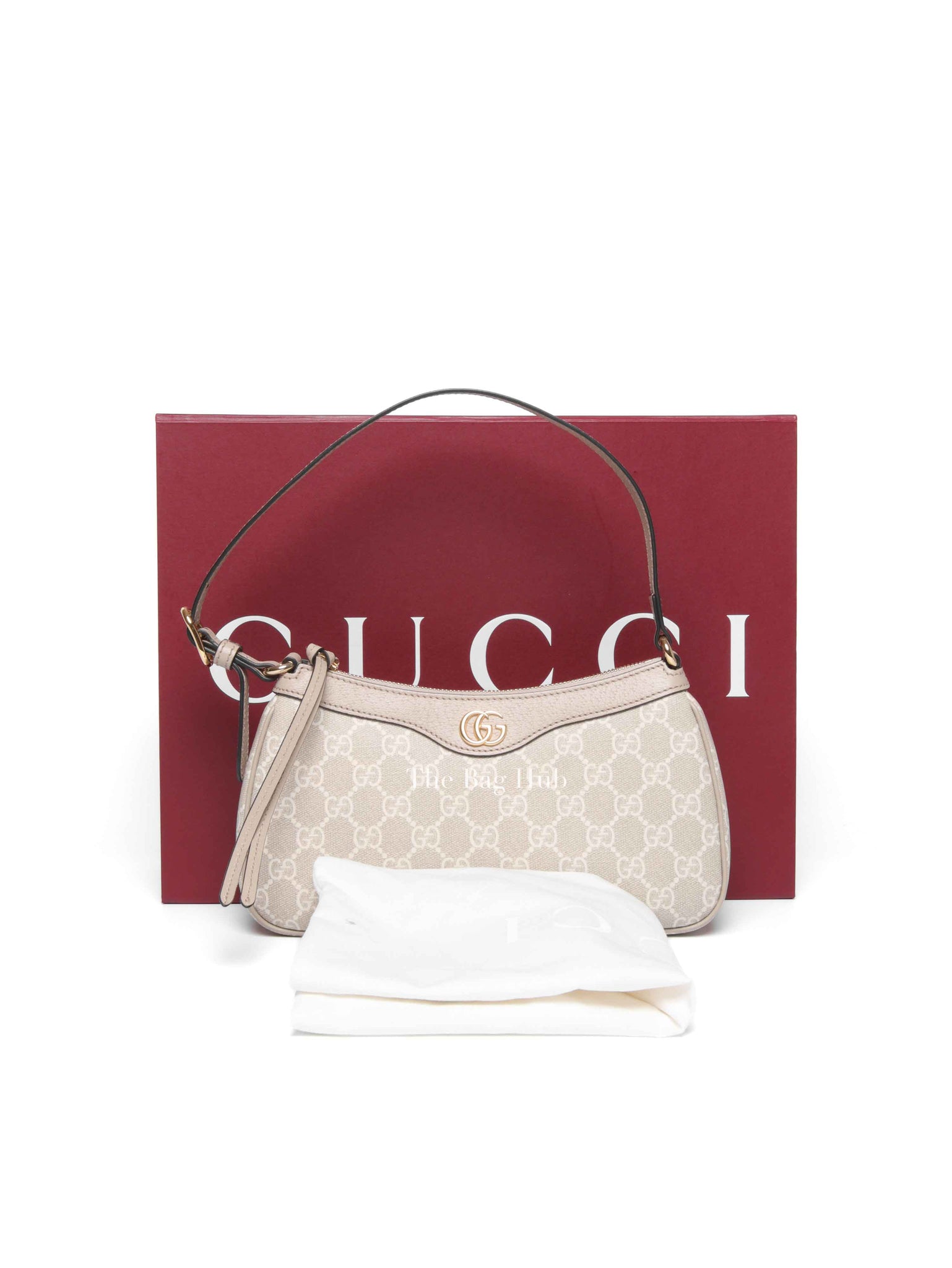 Gucci Beige/White GG Supreme Canvas Ophidia Small Shoulder Bag