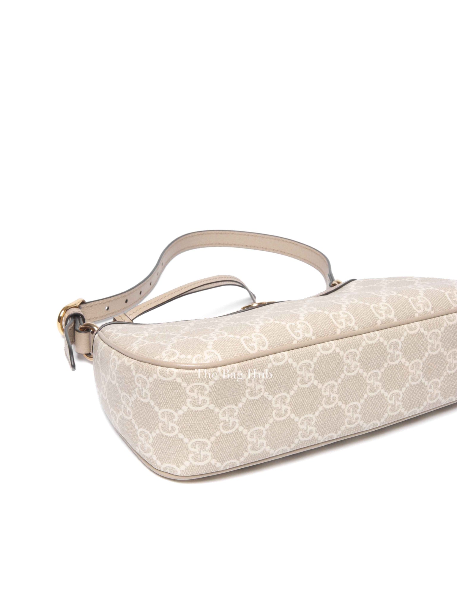 Gucci Beige/White GG Supreme Canvas Ophidia Small Shoulder Bag
