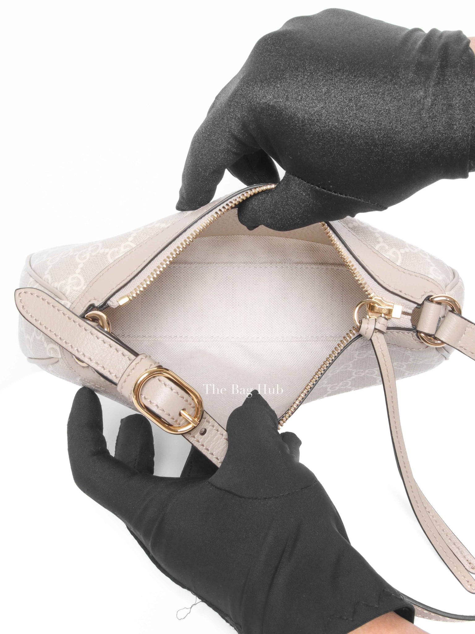 Gucci Beige/White GG Supreme Canvas Ophidia Small Shoulder Bag